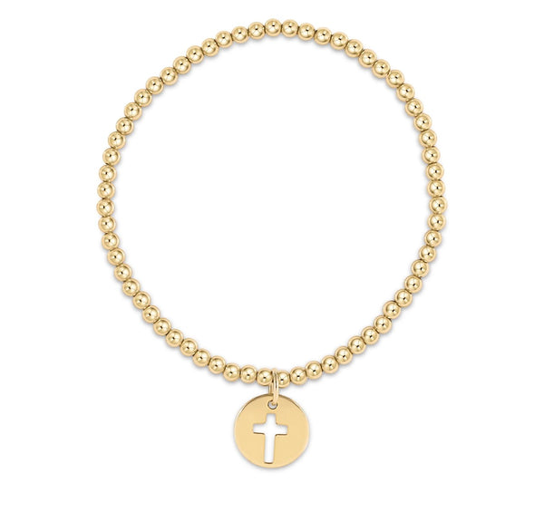 Enewton egirl classic gold 3mm bead bracelet: blessed gold disc