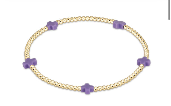 Enewton small signature cross 2mm: purple