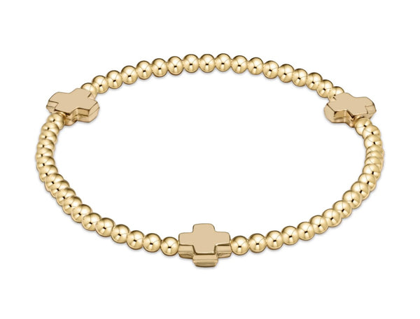 Enewton egirl signature cross gold pattern 3mm bracelet - gold