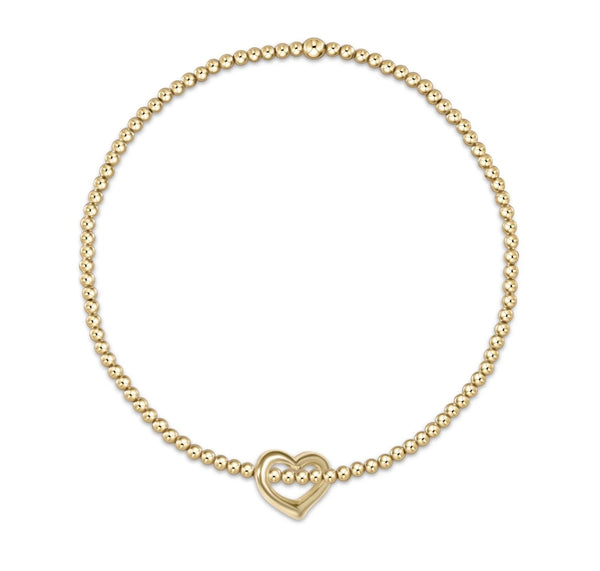 Enewton egirl classic gold 2mm bead bracelet: love small charm