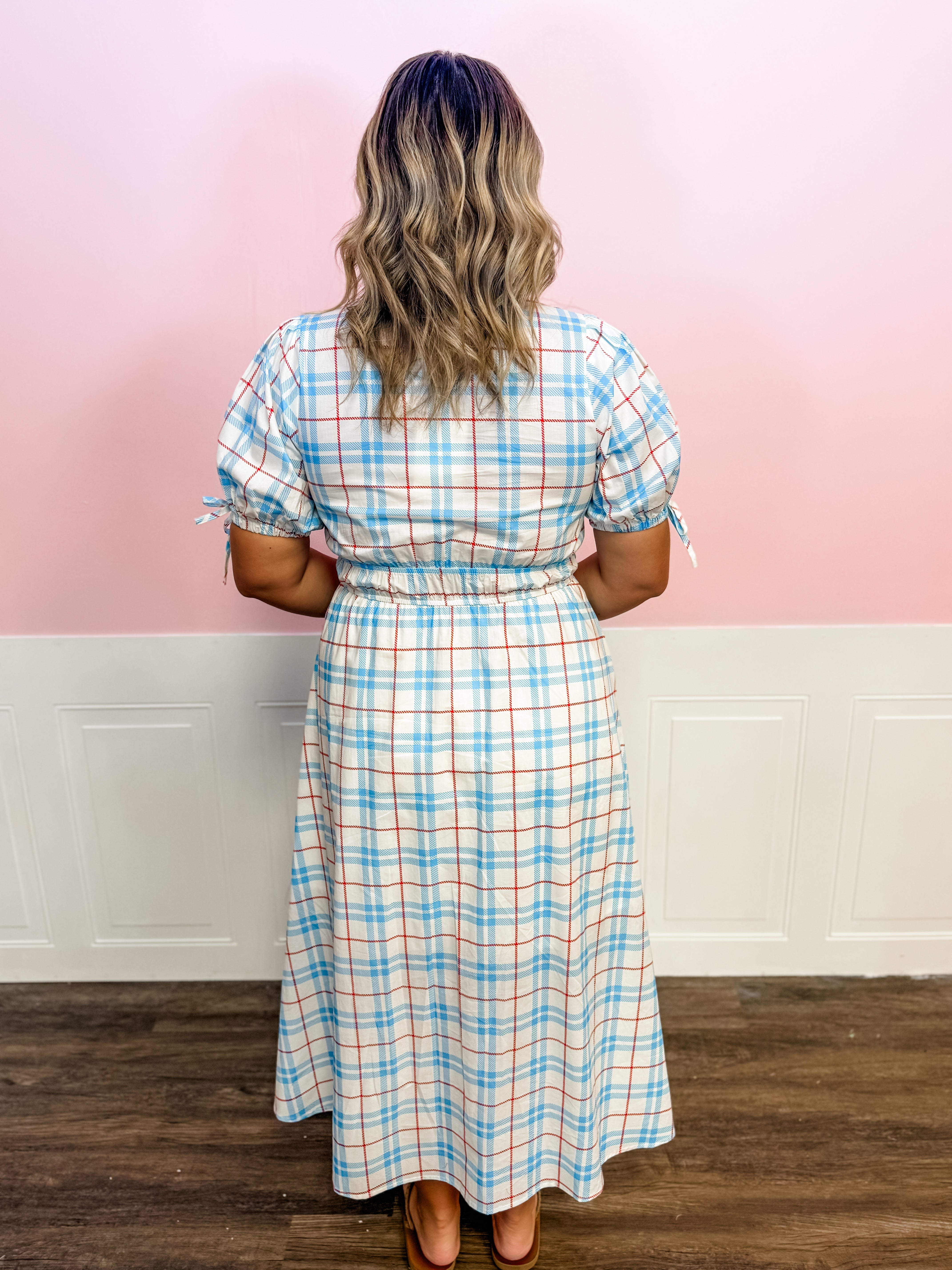 Americana Picnic Plaid Dress - Just a Small Town Girl