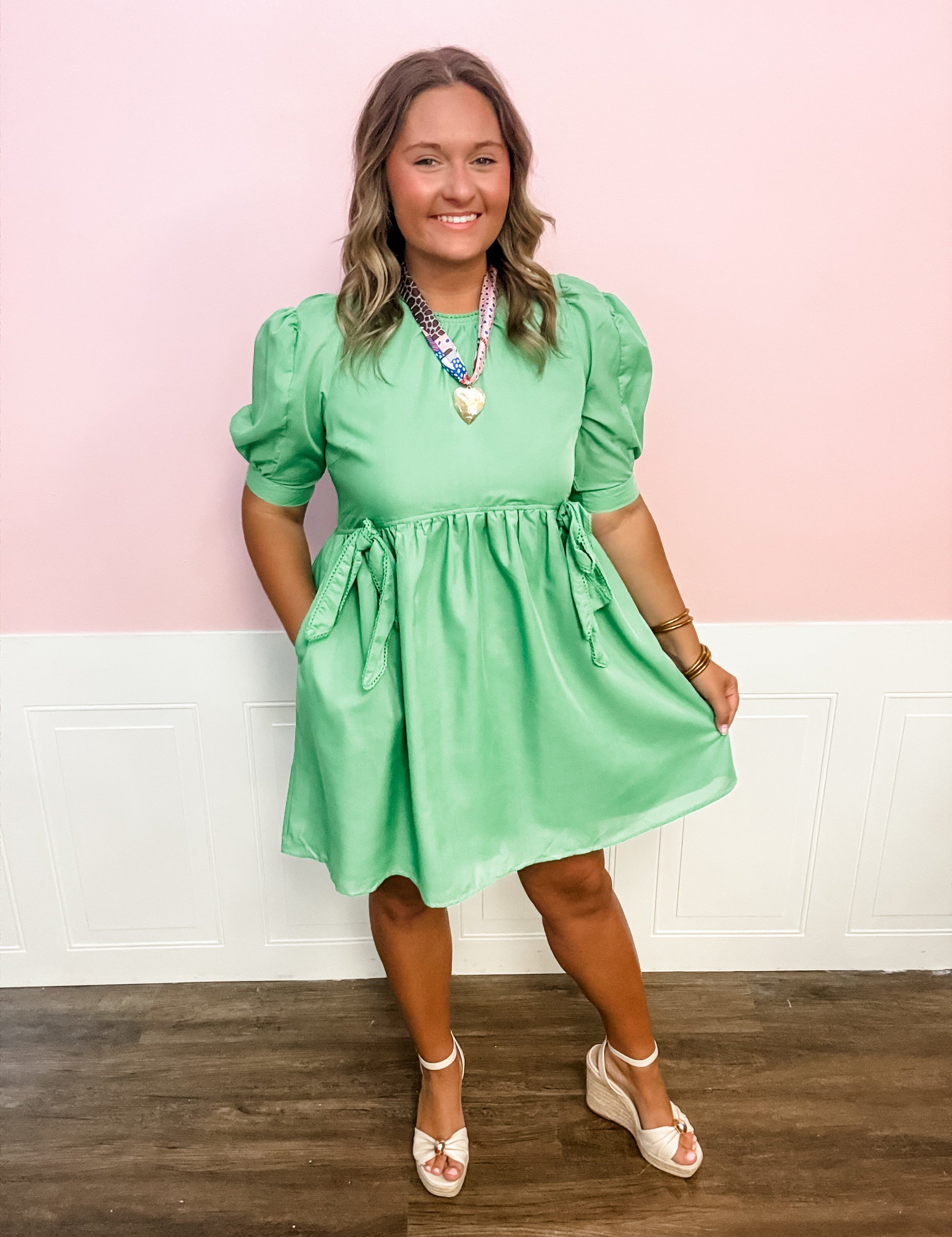 Apple Green Everyday Charm Dress - Just a Small Town Girl