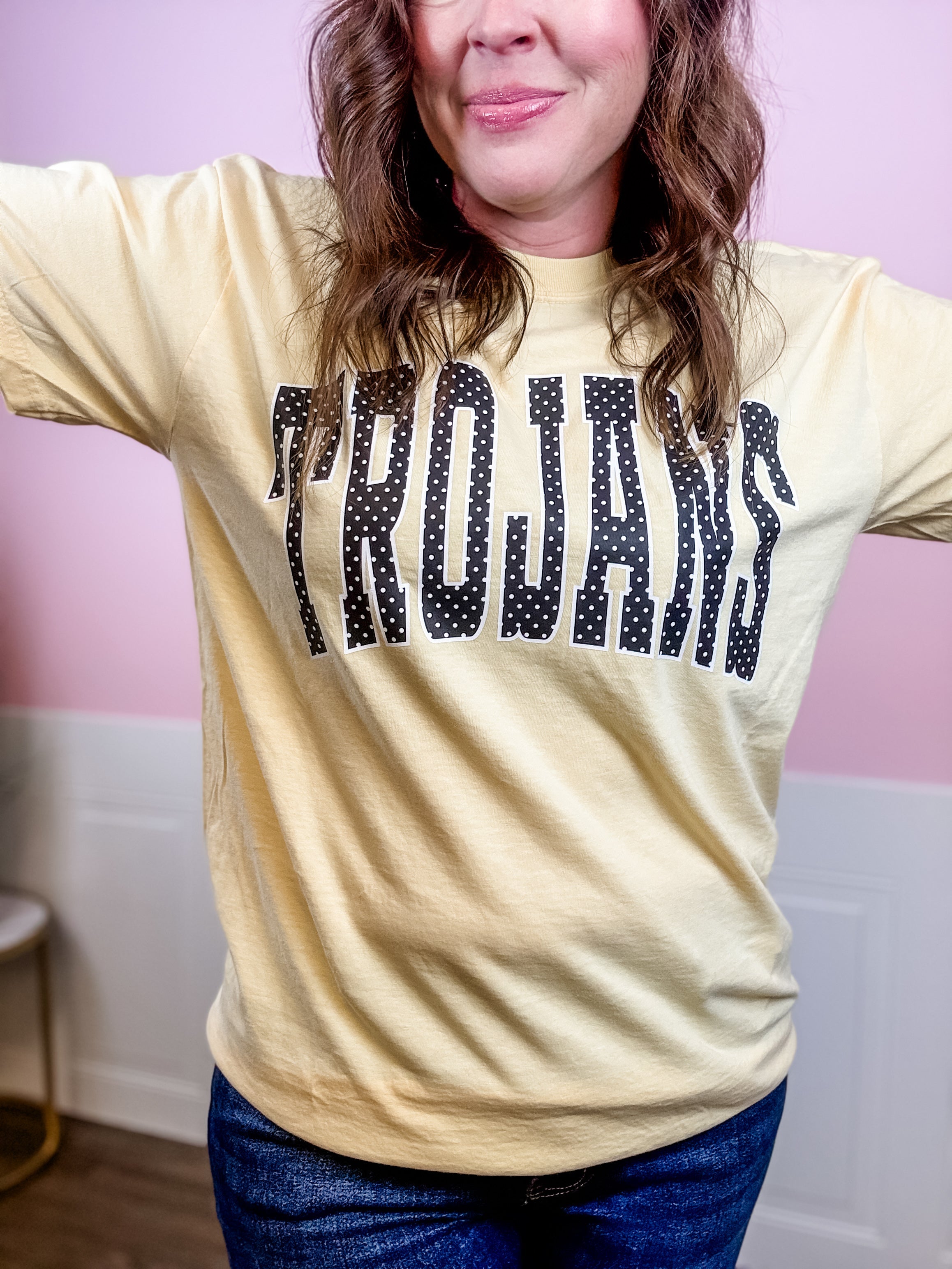 AU Polka Tee - Just a Small Town Girl