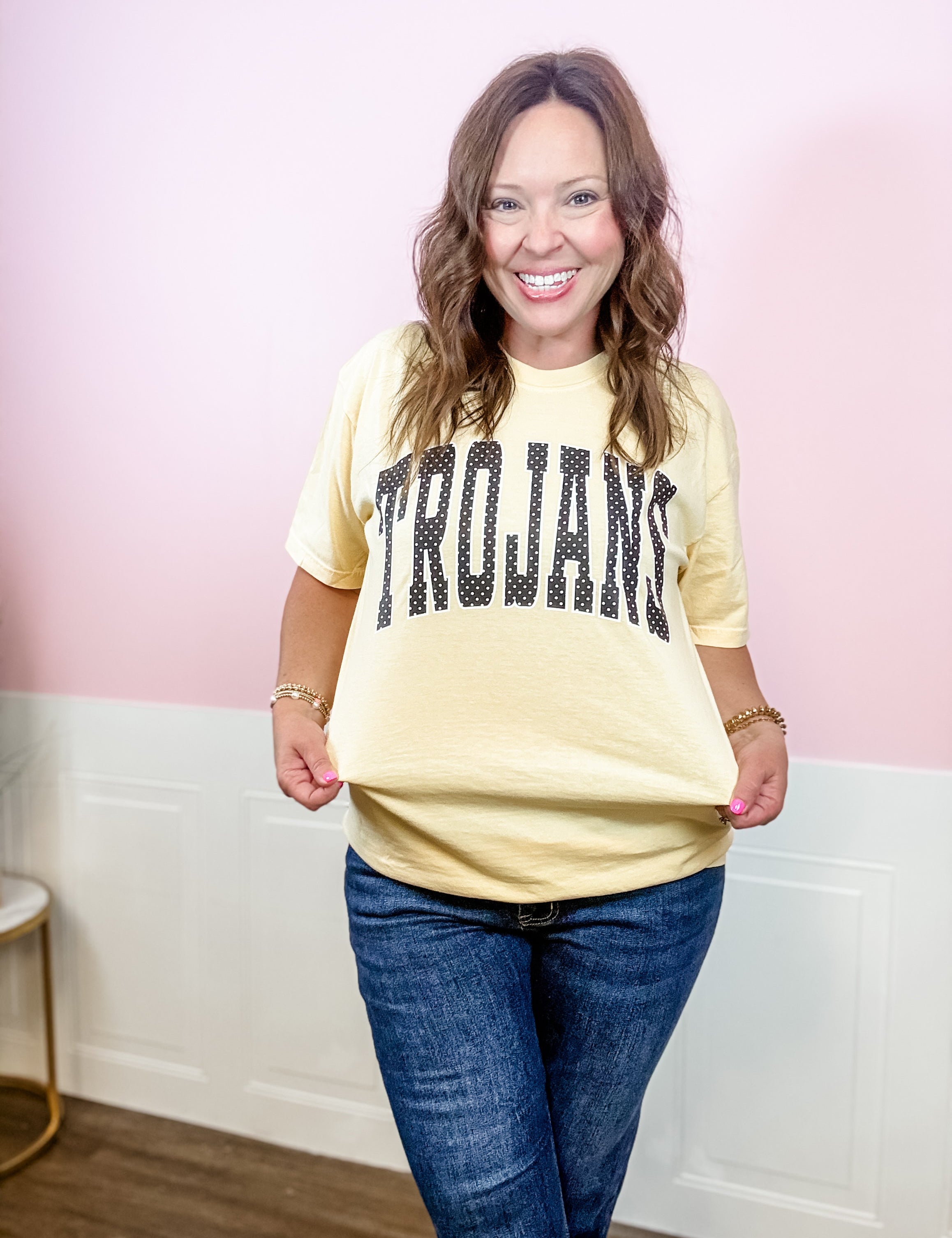 AU Polka Tee - Just a Small Town Girl