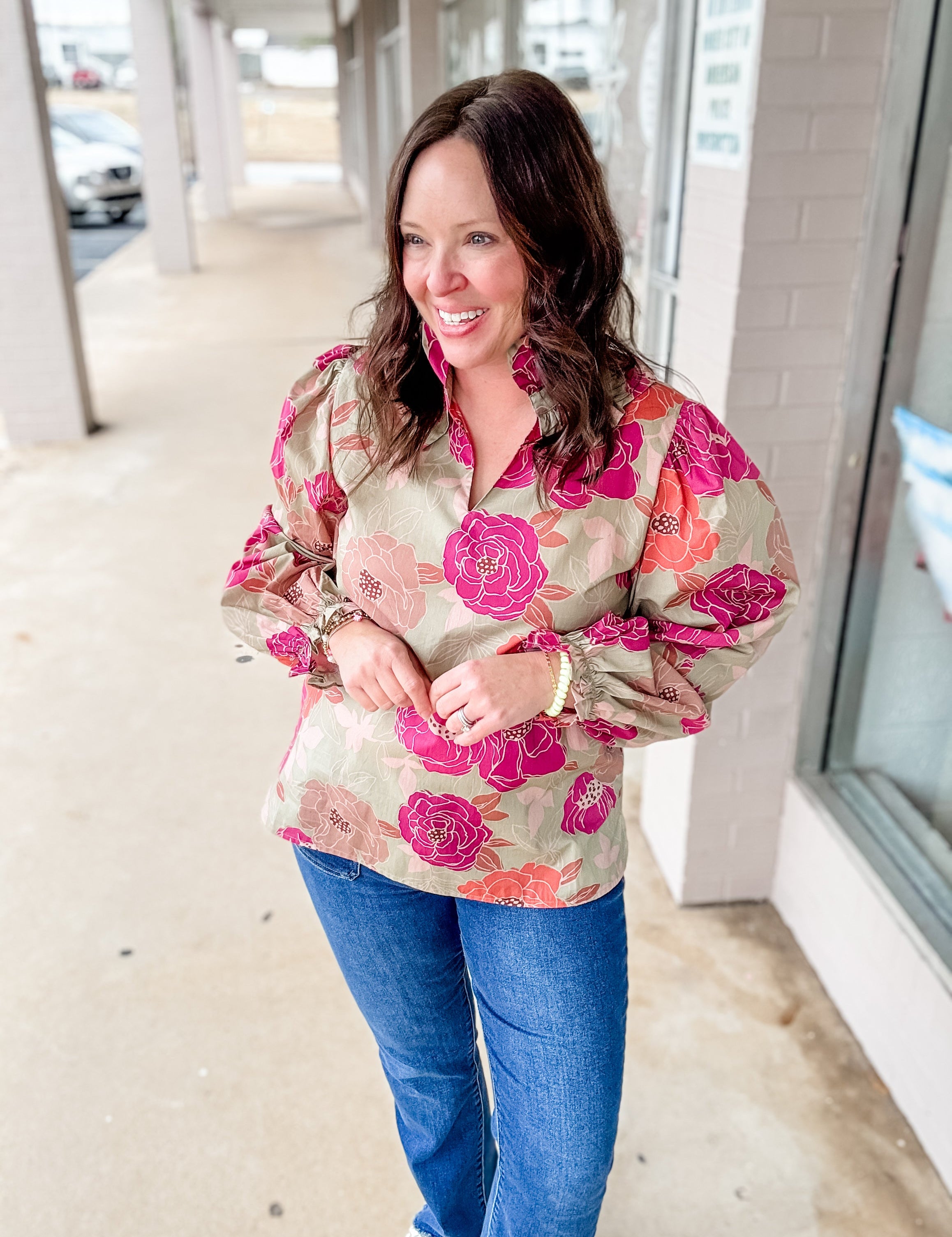 Autumn Bloom Collared Blouse - Just a Small Town Girl