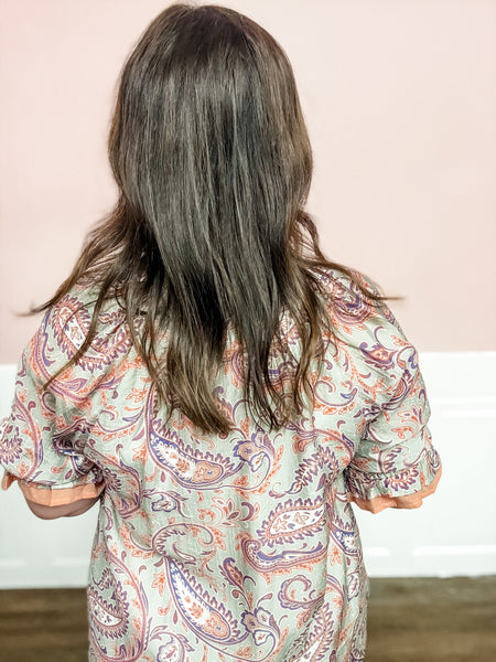 Autumn Paisley Ruffle Top - Just a Small Town Girl