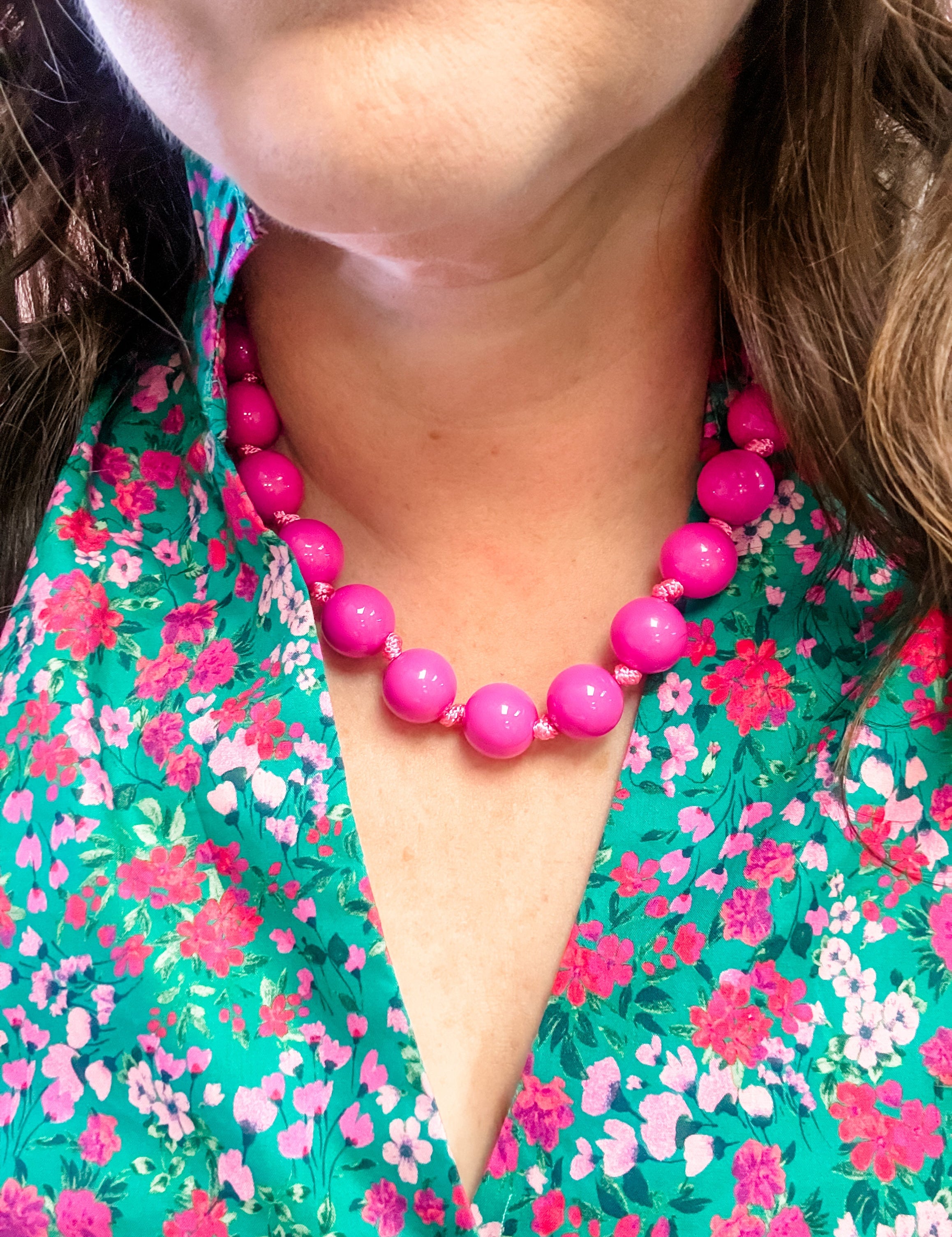 Berry Bold Beaded Necklace - Just a Small Town Girl