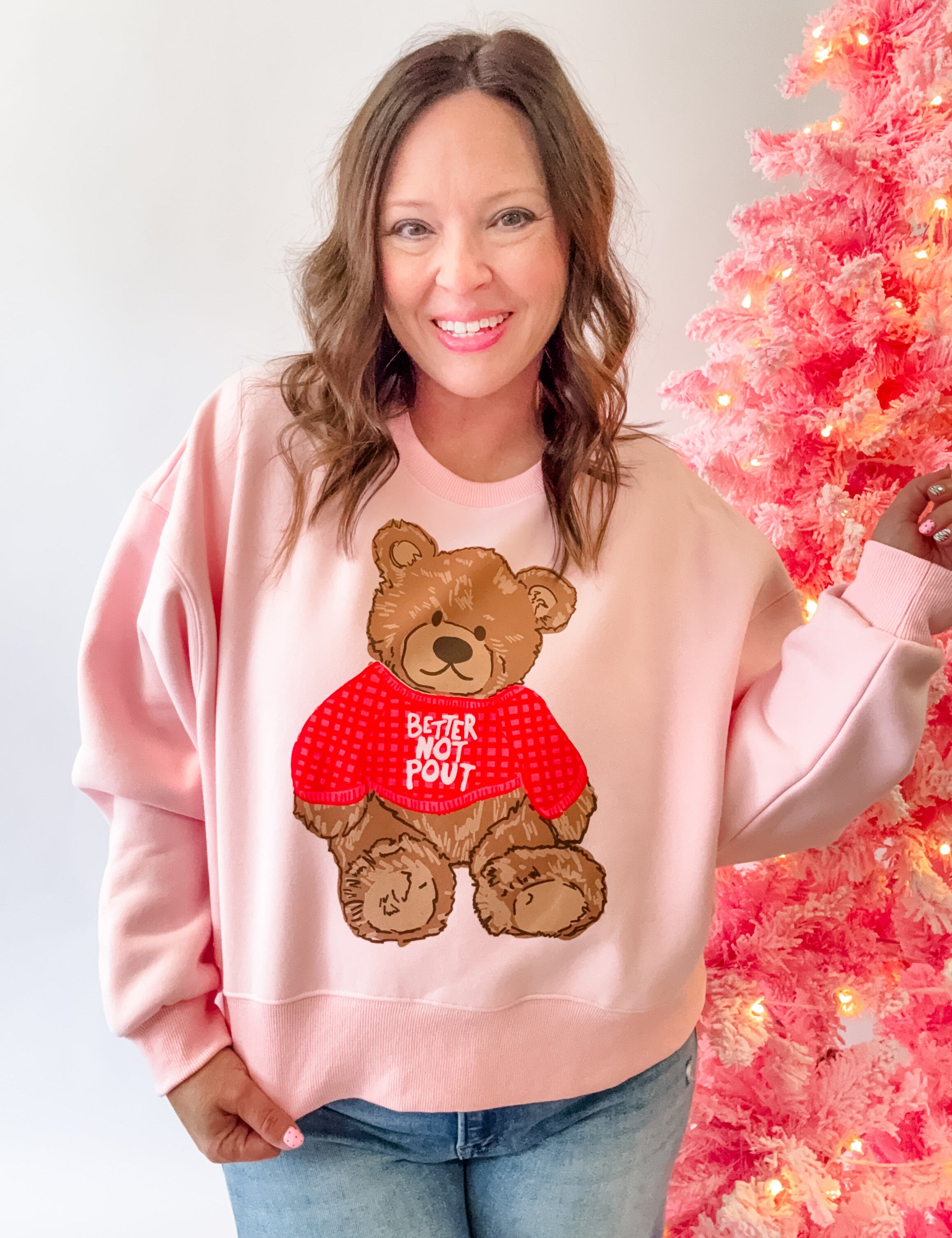 Better Not Pout Teddy Sweatshirt - Just a Small Town Girl