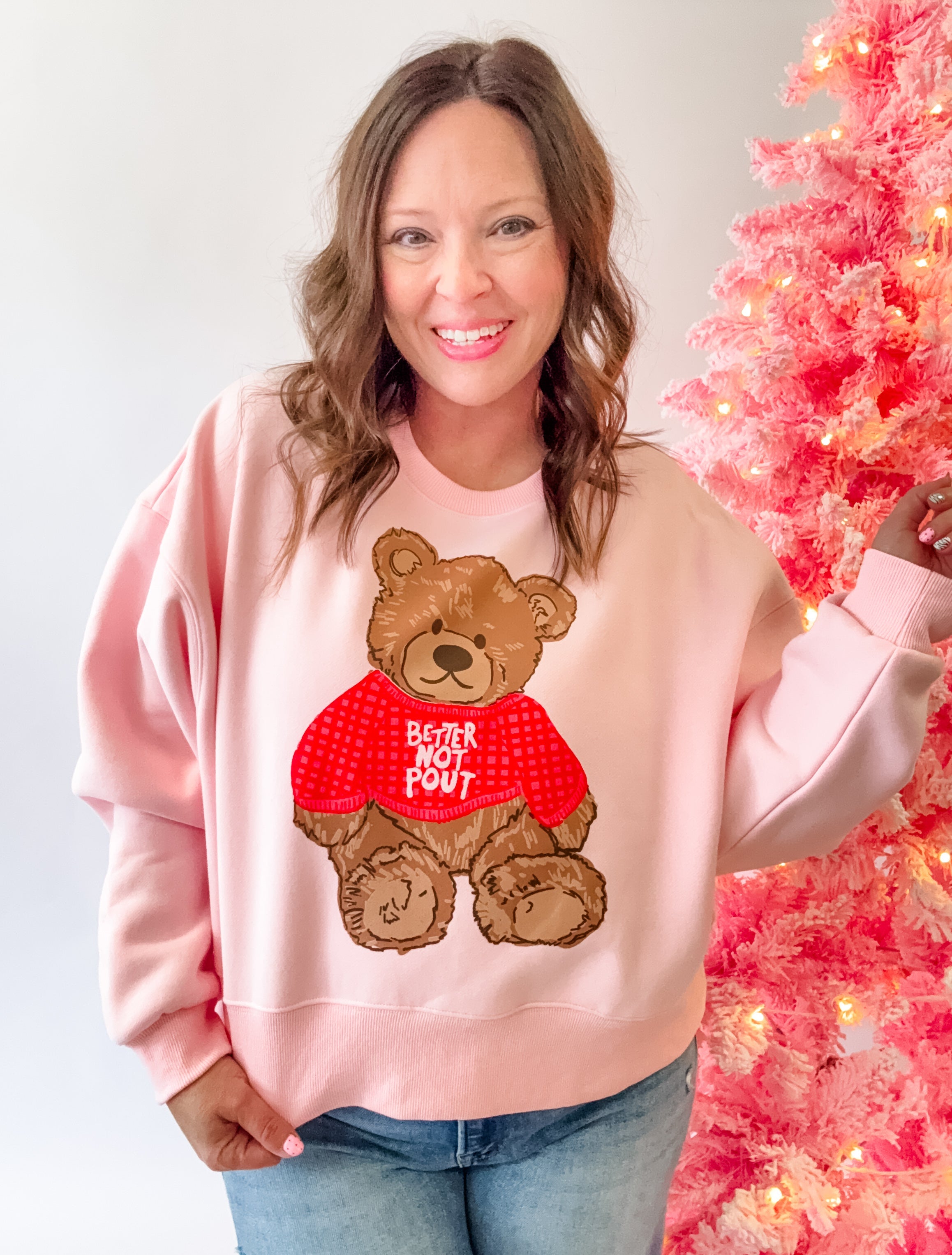Better Not Pout Teddy Sweatshirt - Just a Small Town Girl
