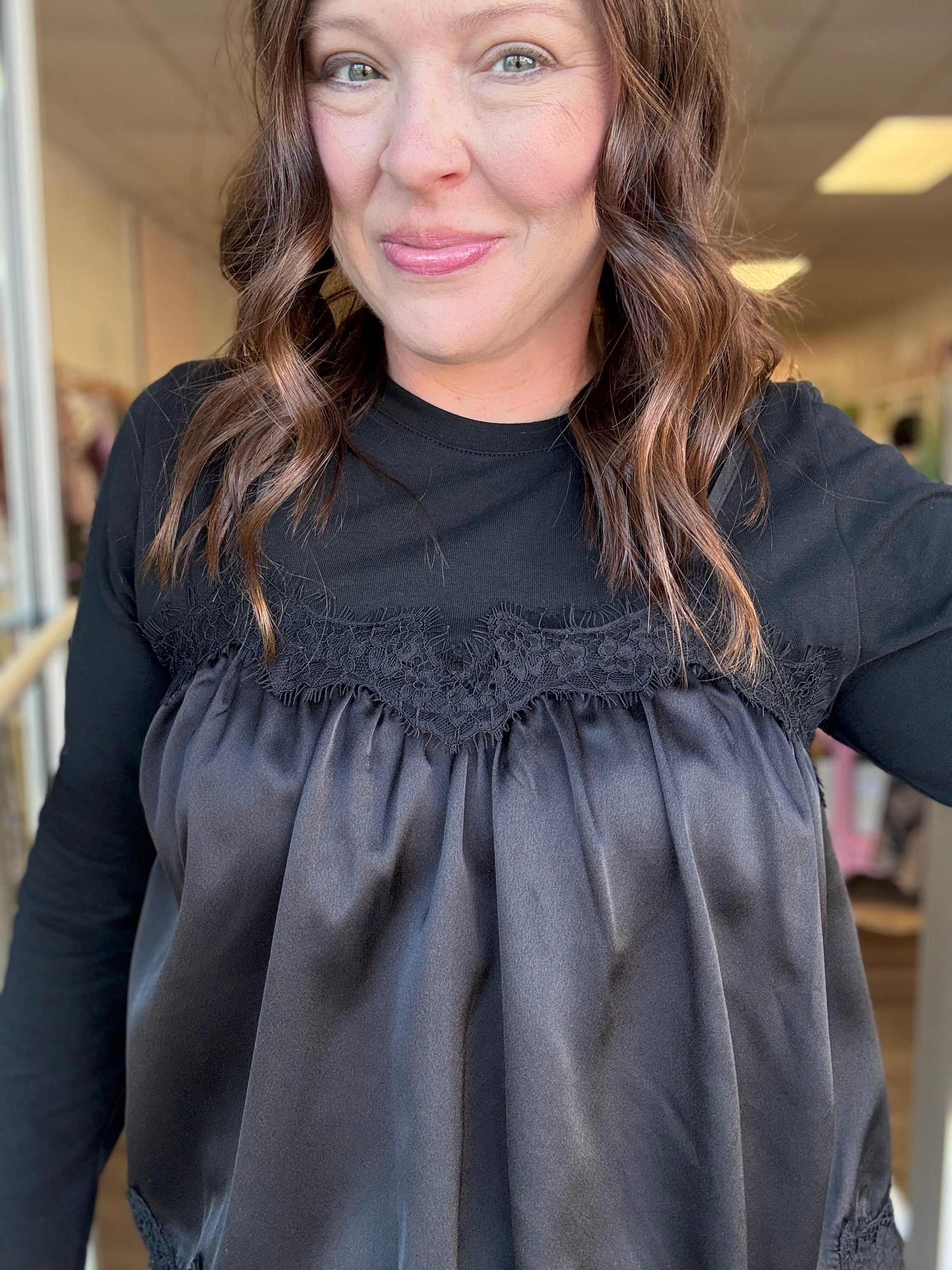 Black Lace Cami Top - Just a Small Town Girl