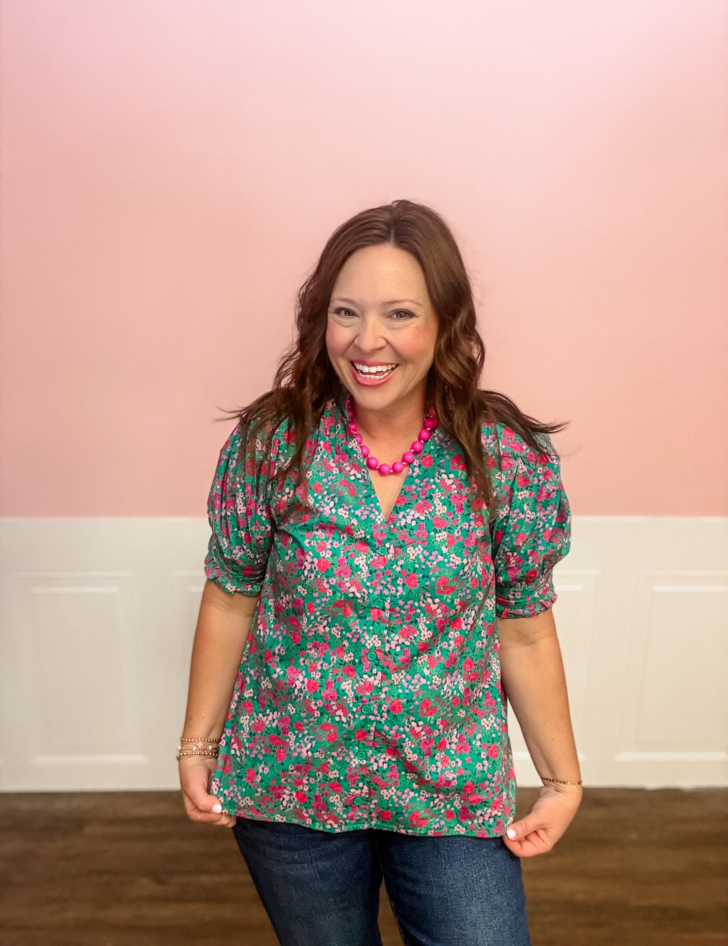 Bloom Babe Puff Sleeve Top - Just a Small Town Girl