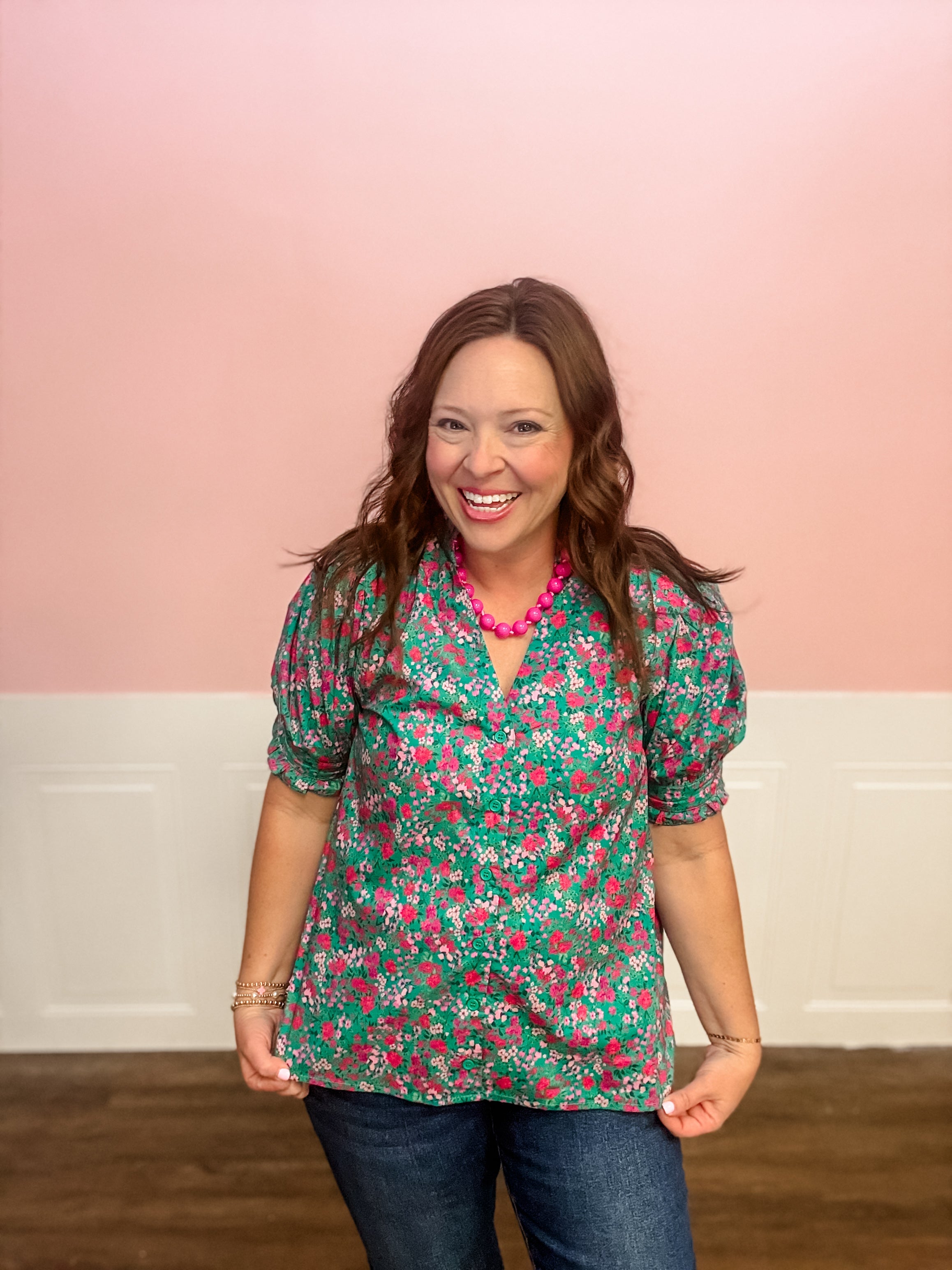 Bloom Babe Puff Sleeve Top - Just a Small Town Girl