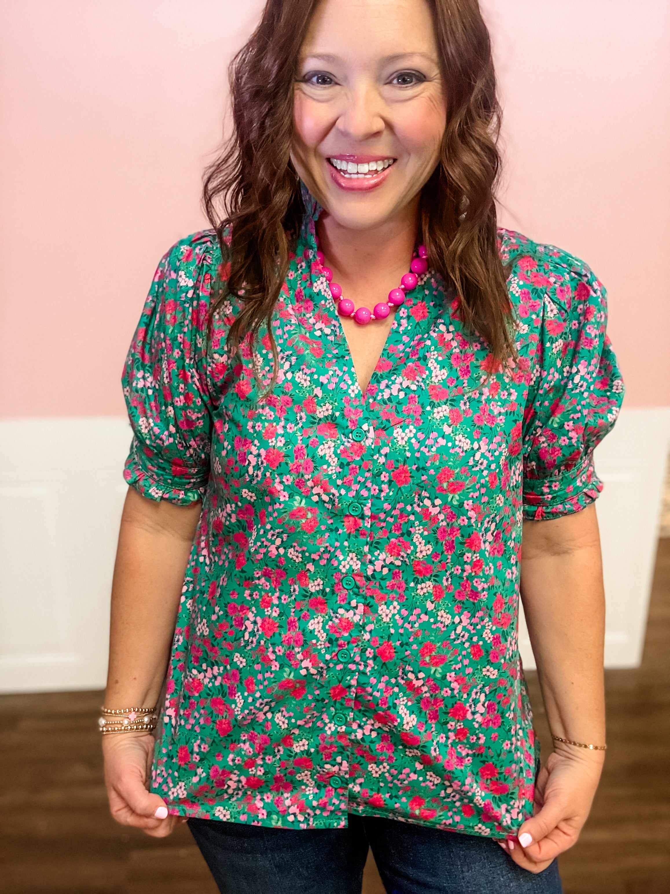 Bloom Babe Puff Sleeve Top - Just a Small Town Girl