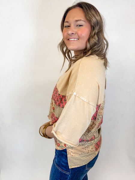 Bloom & Stitch Patchwork Tee - Just a Small Town Girl