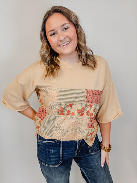 Bloom & Stitch Patchwork Tee - Just a Small Town Girl