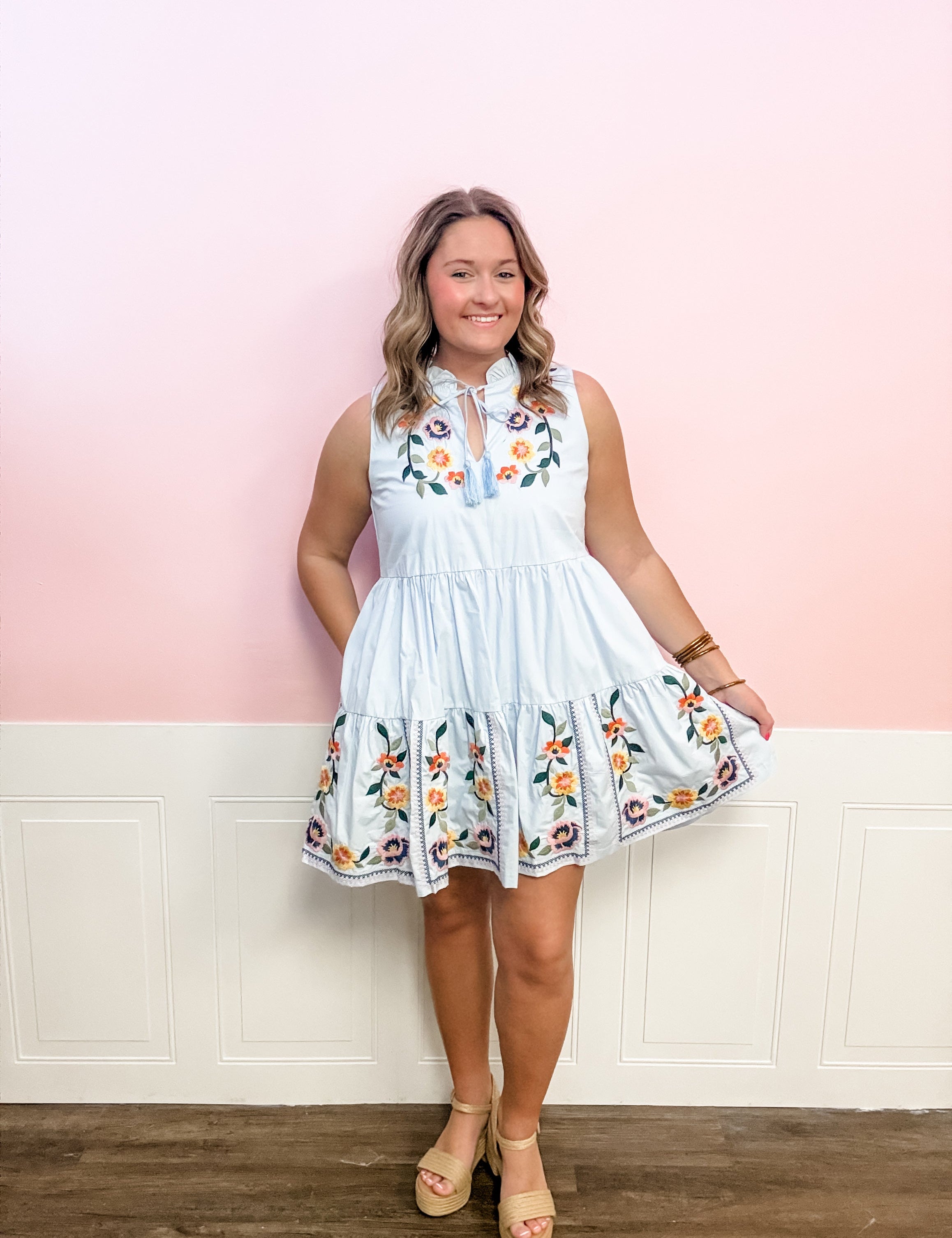 Bloom Where You’re Planted Embroidered Dress - Just a Small Town Girl