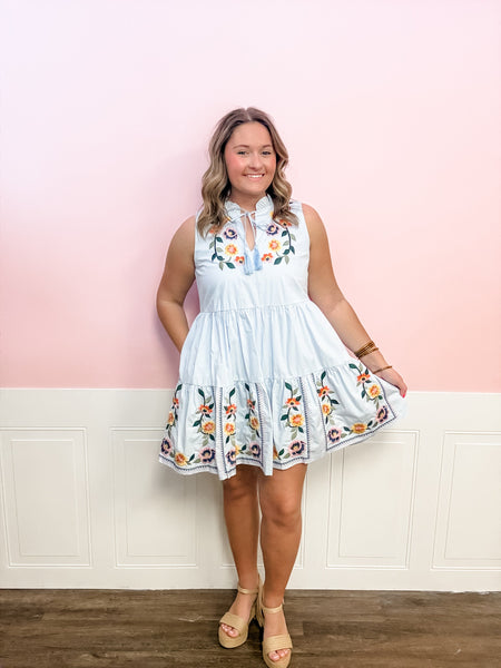 Bloom Where You’re Planted Embroidered Dress - Just a Small Town Girl