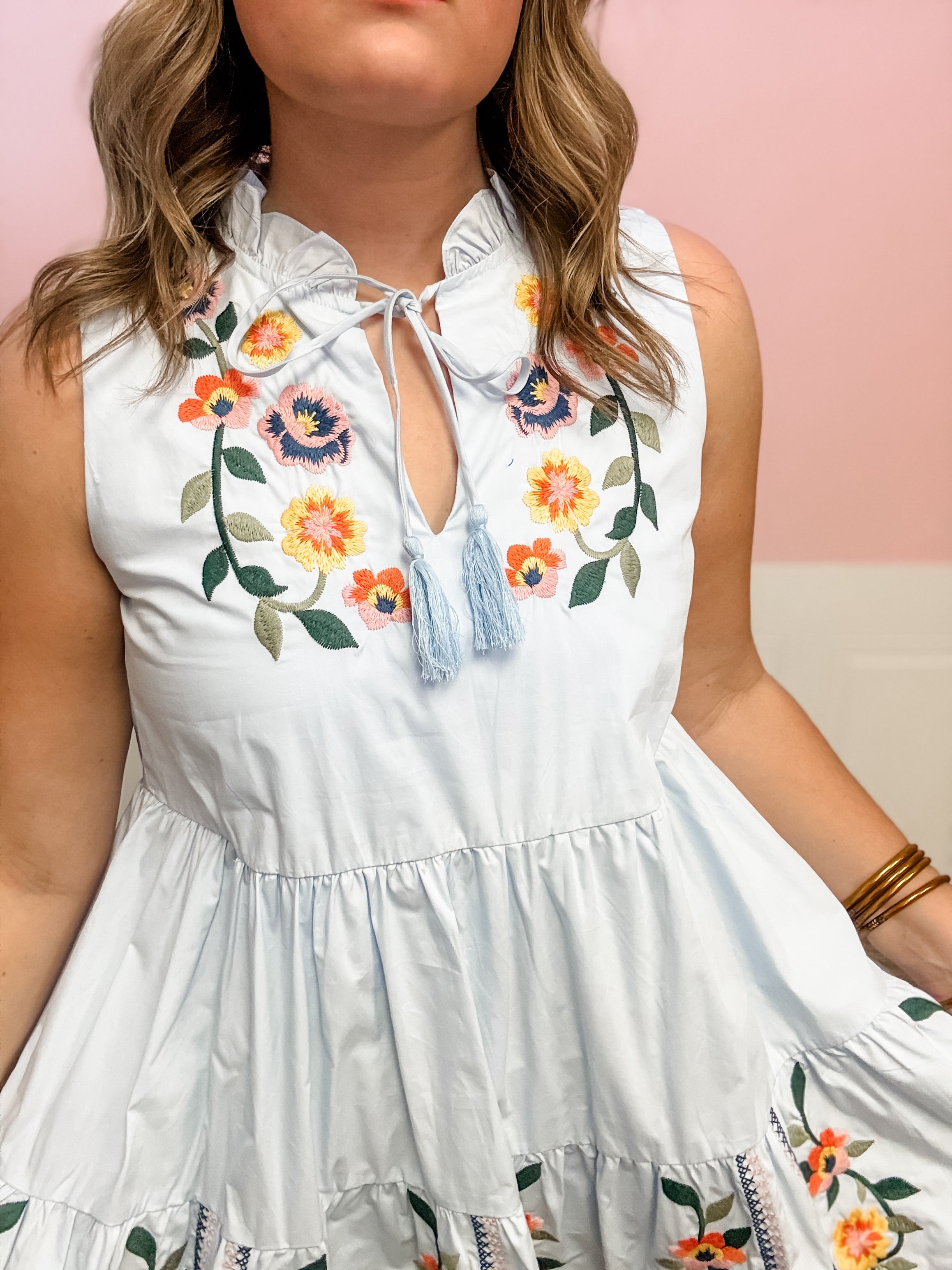 Bloom Where You’re Planted Embroidered Dress - Just a Small Town Girl