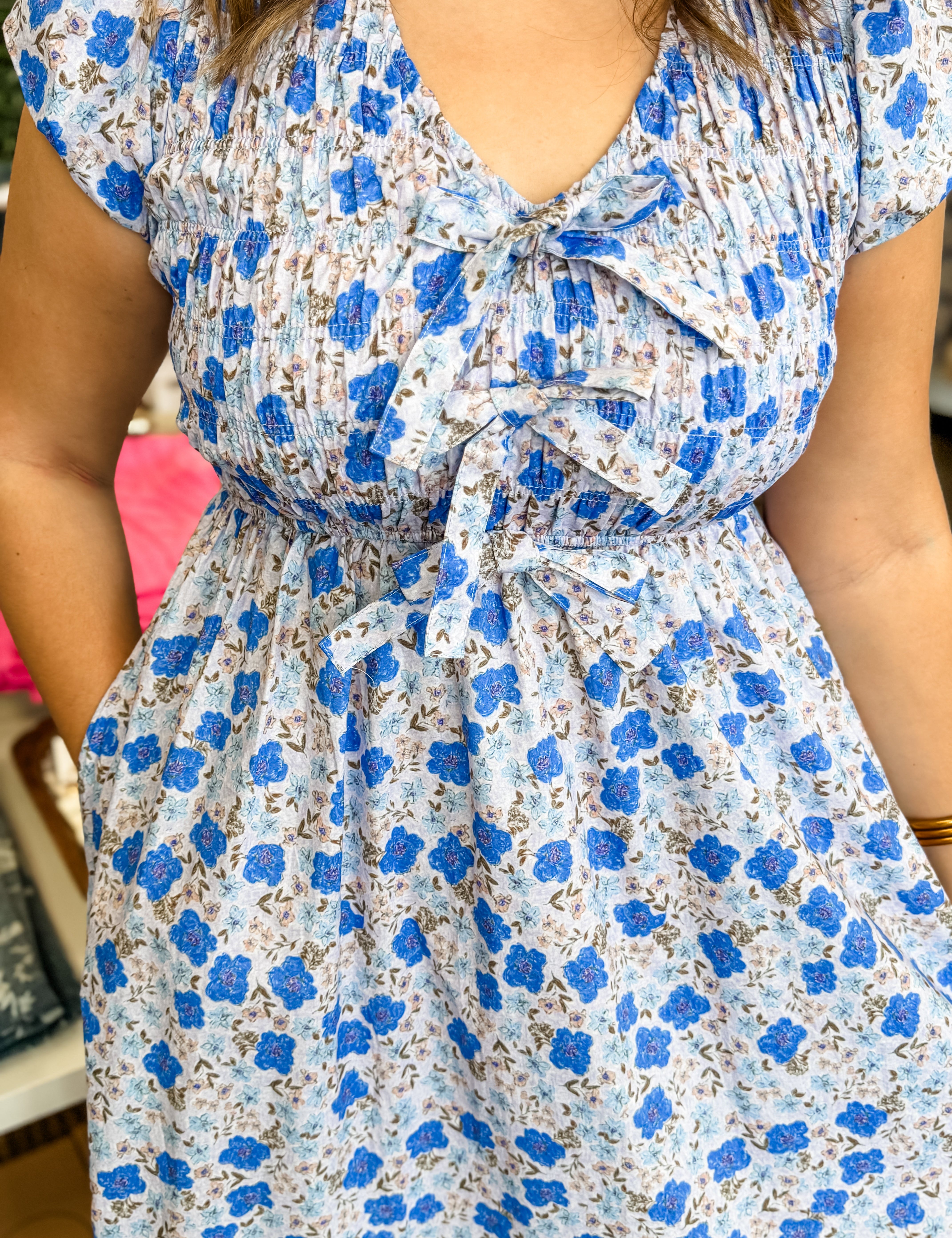 Blue Hydrangea Cottage Dress - Just a Small Town Girl