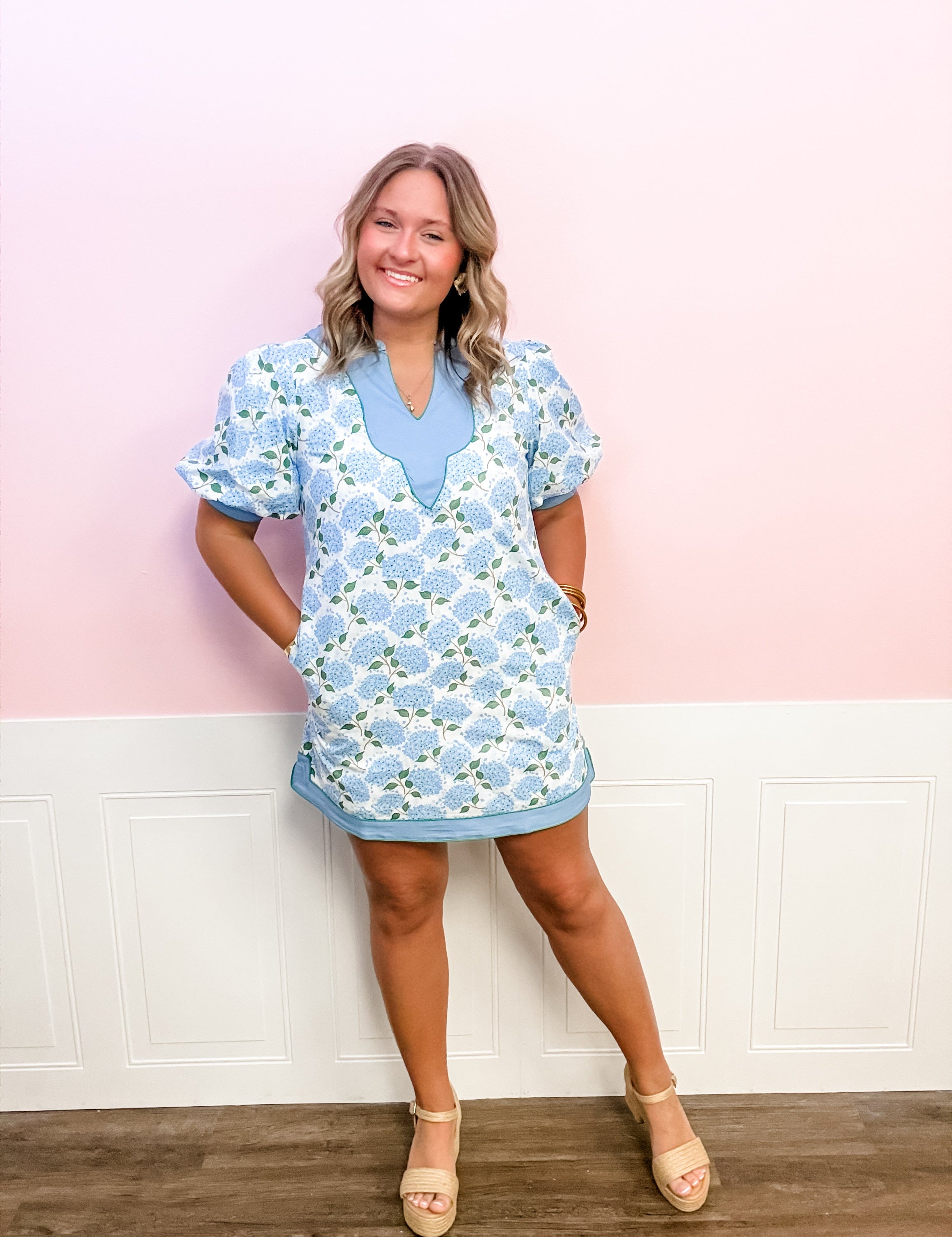 Blue Hydrangea Garden Dress - Just a Small Town Girl