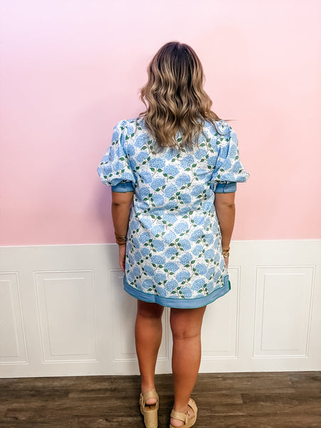 Blue Hydrangea Garden Dress - Just a Small Town Girl