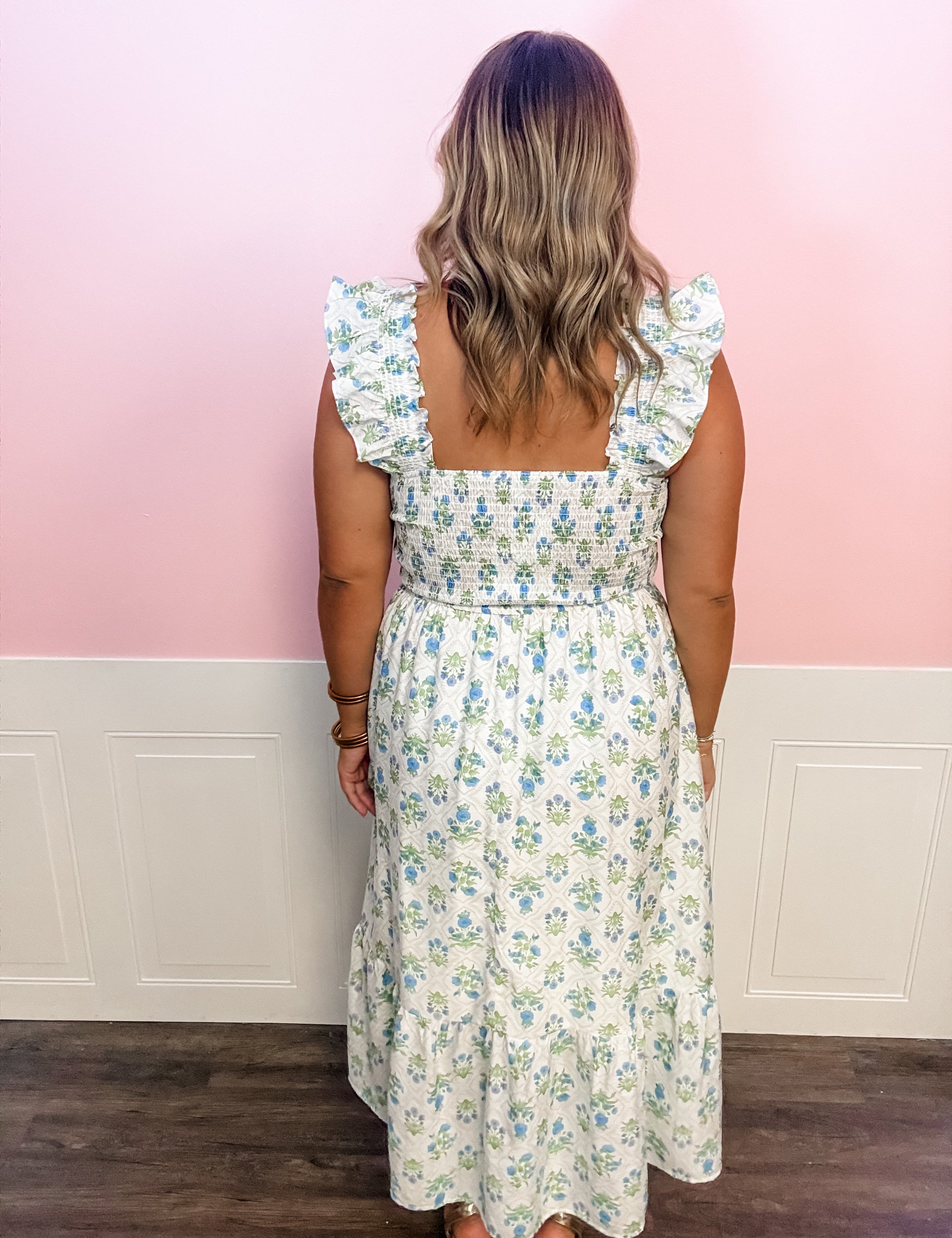 Blue Meadow Bloom Dress - Just a Small Town Girl