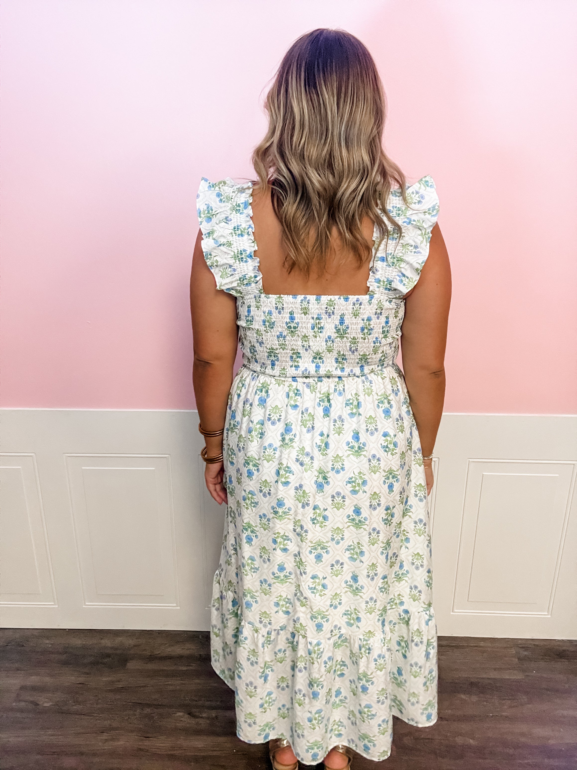 Blue Meadow Bloom Dress - Just a Small Town Girl