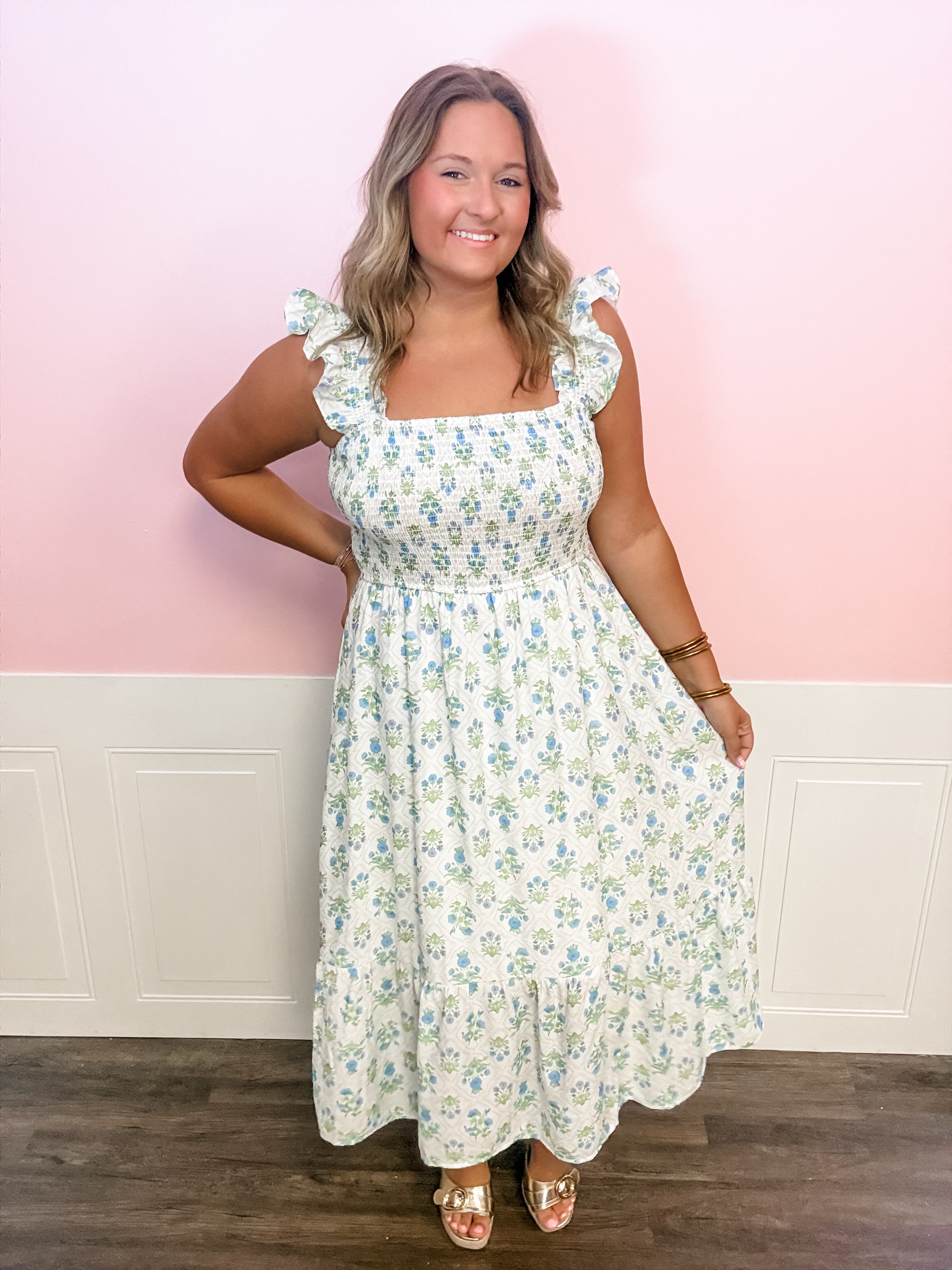 Blue Meadow Bloom Dress - Just a Small Town Girl