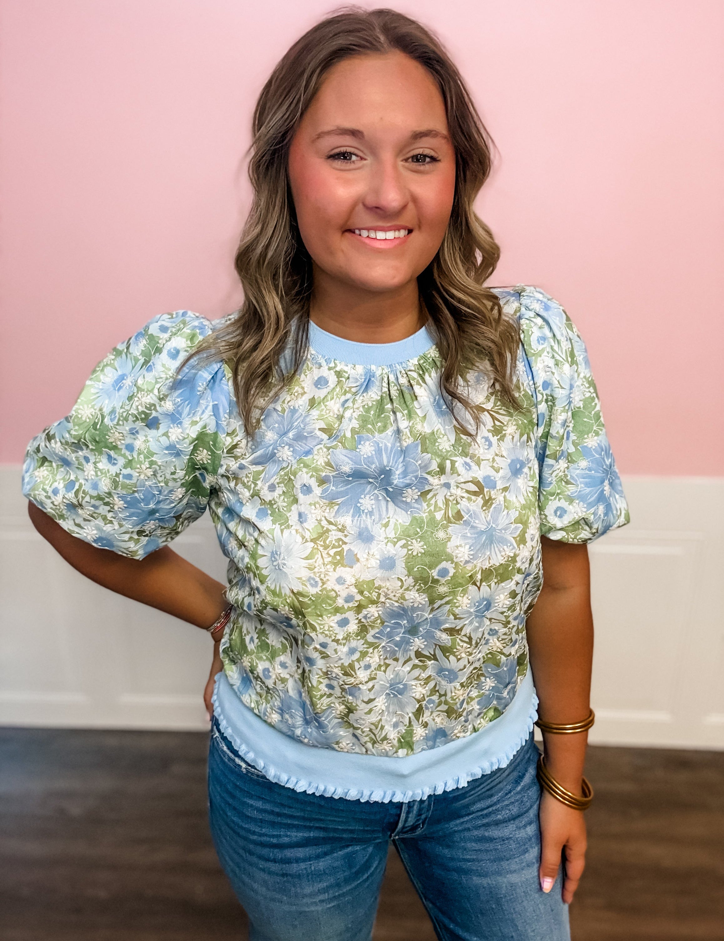 Blue Meadow Breeze Top - Just a Small Town Girl