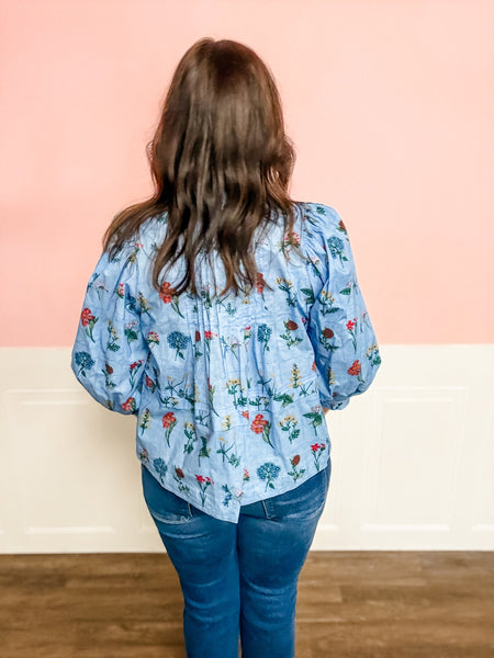 Blue Meadow Garden Top - Just a Small Town Girl