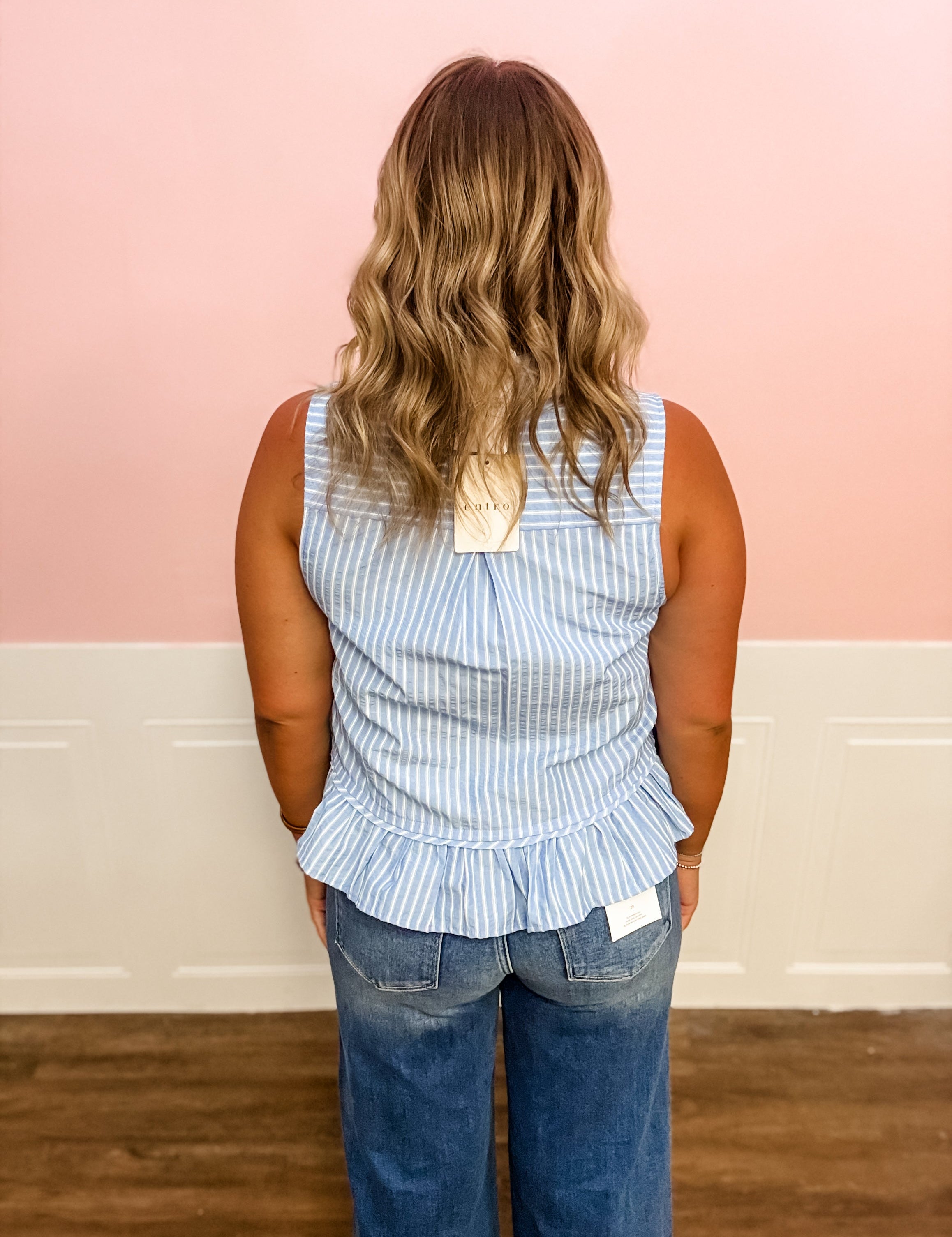 Blue Skies & Busy Days Top - Just a Small Town Girl