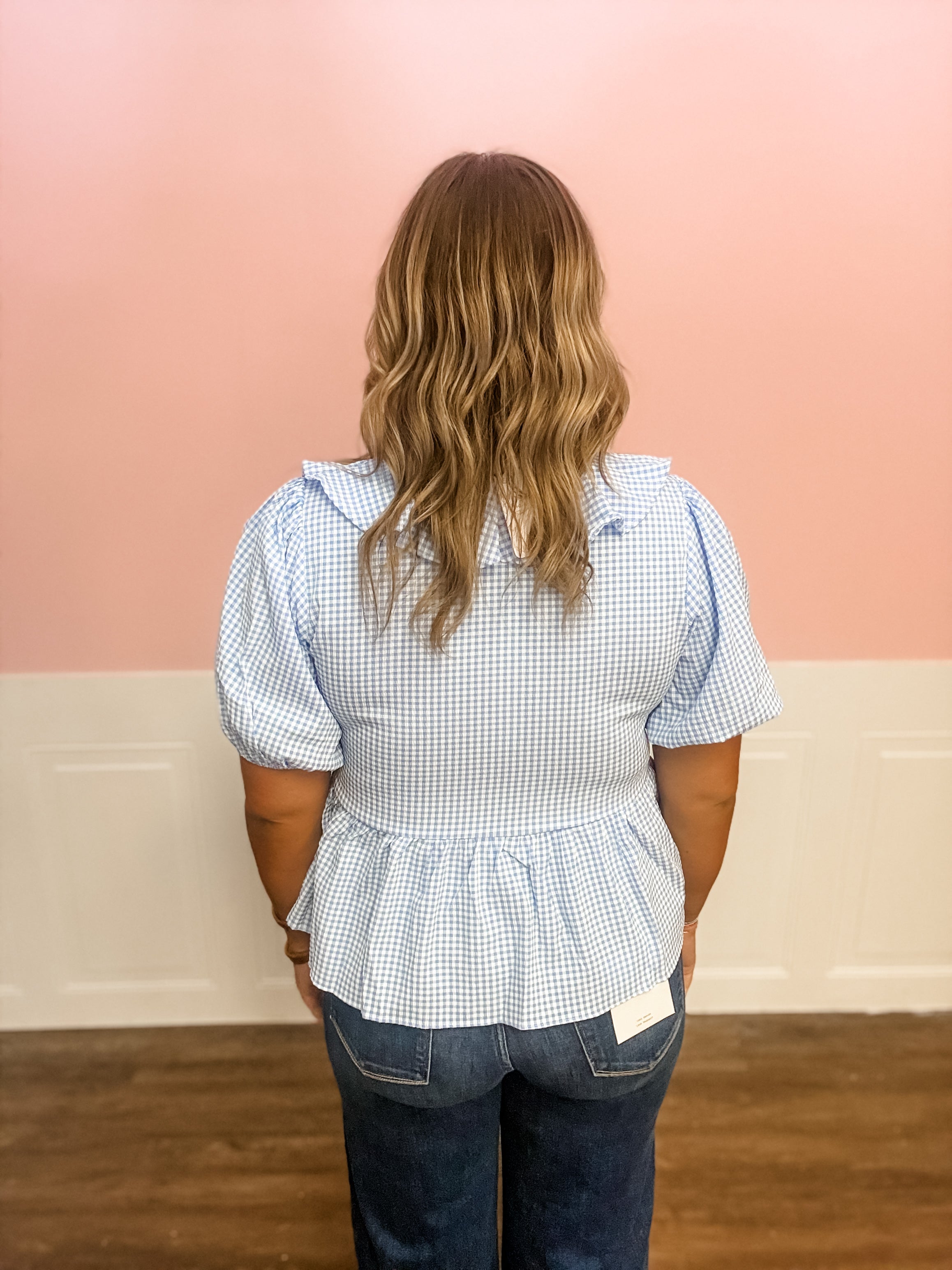 Blue Skies Ruffle Top - Just a Small Town Girl