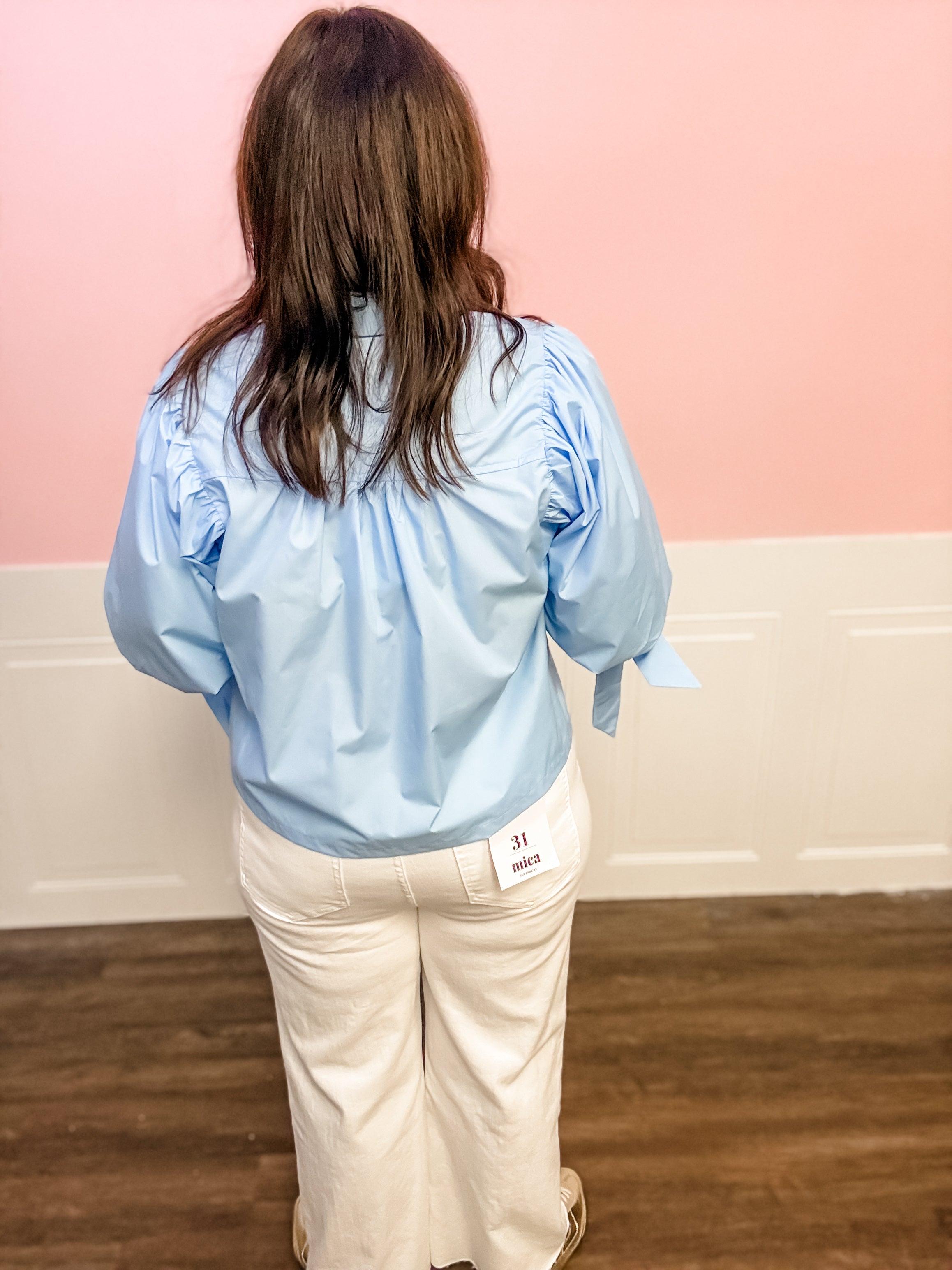 Blue Skies Scallop Blouse - Just a Small Town Girl