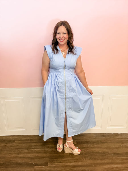 Blue Skies Zip - Front Dress - Just a Small Town Girl