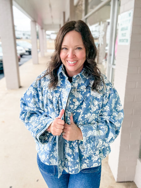 Bluebell Bloom Denim Jacket - Just a Small Town Girl