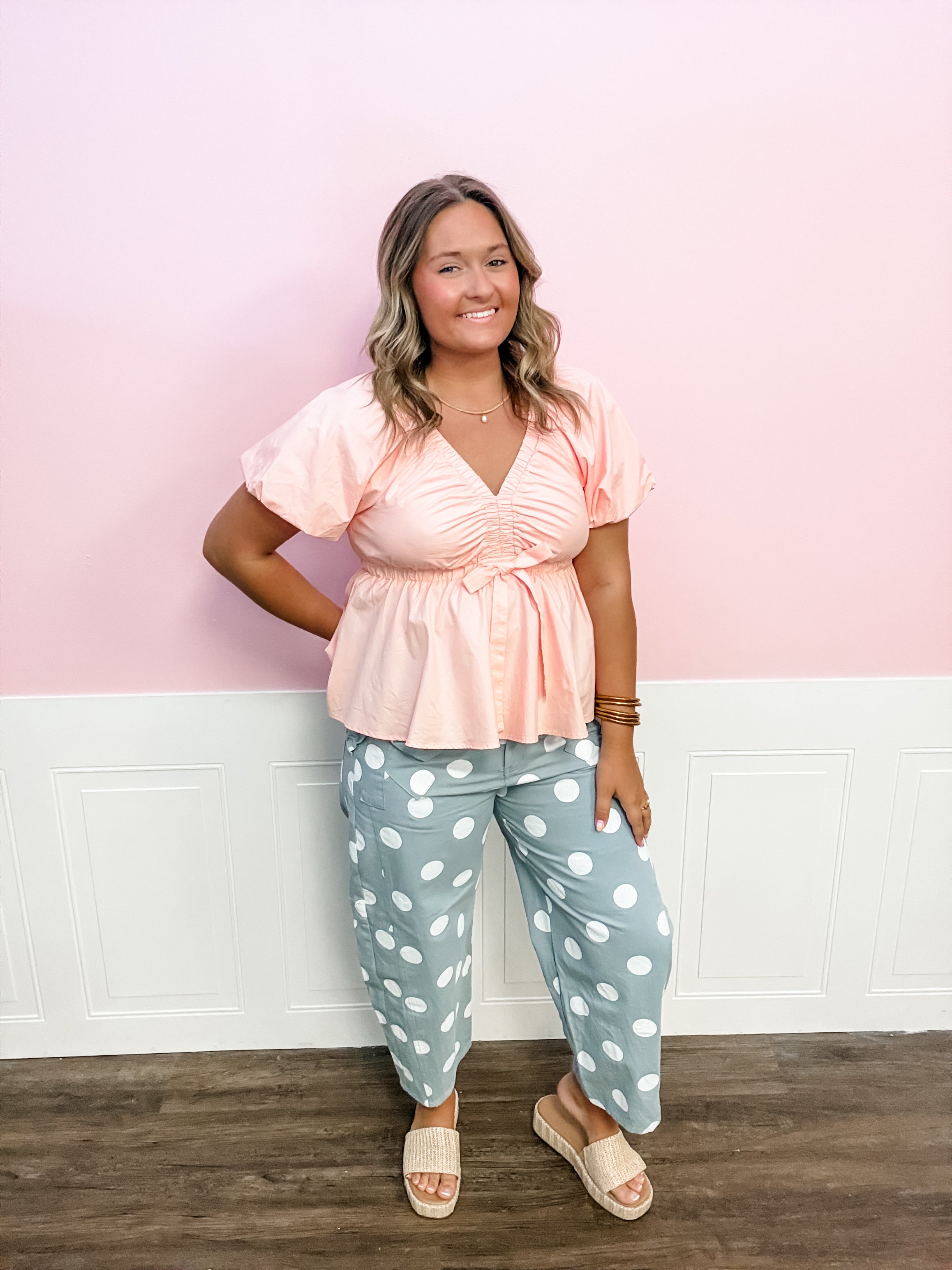 Bluebell Bow Polka Dot Pants - Just a Small Town Girl
