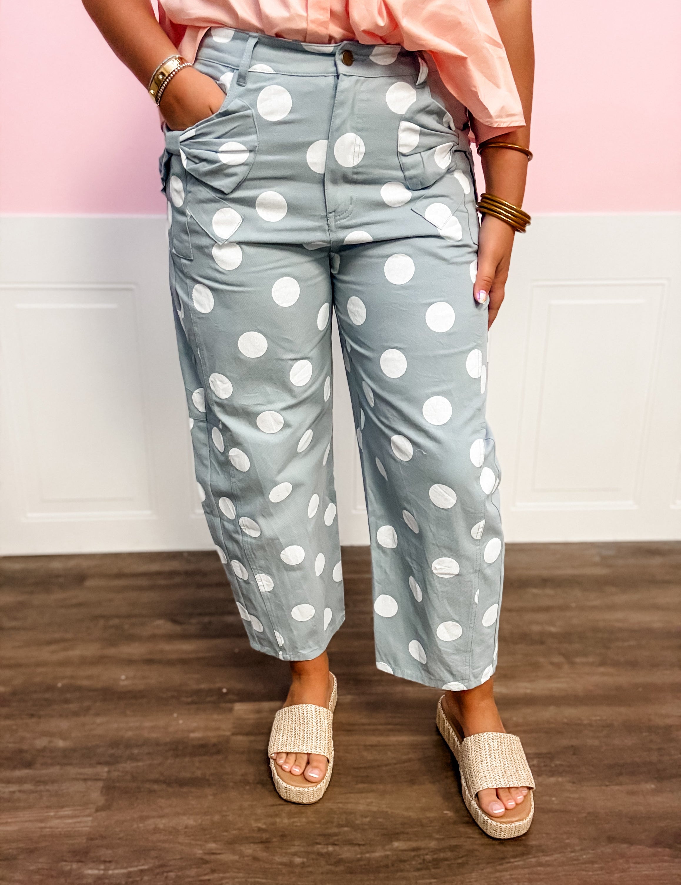 Bluebell Bow Polka Dot Pants - Just a Small Town Girl