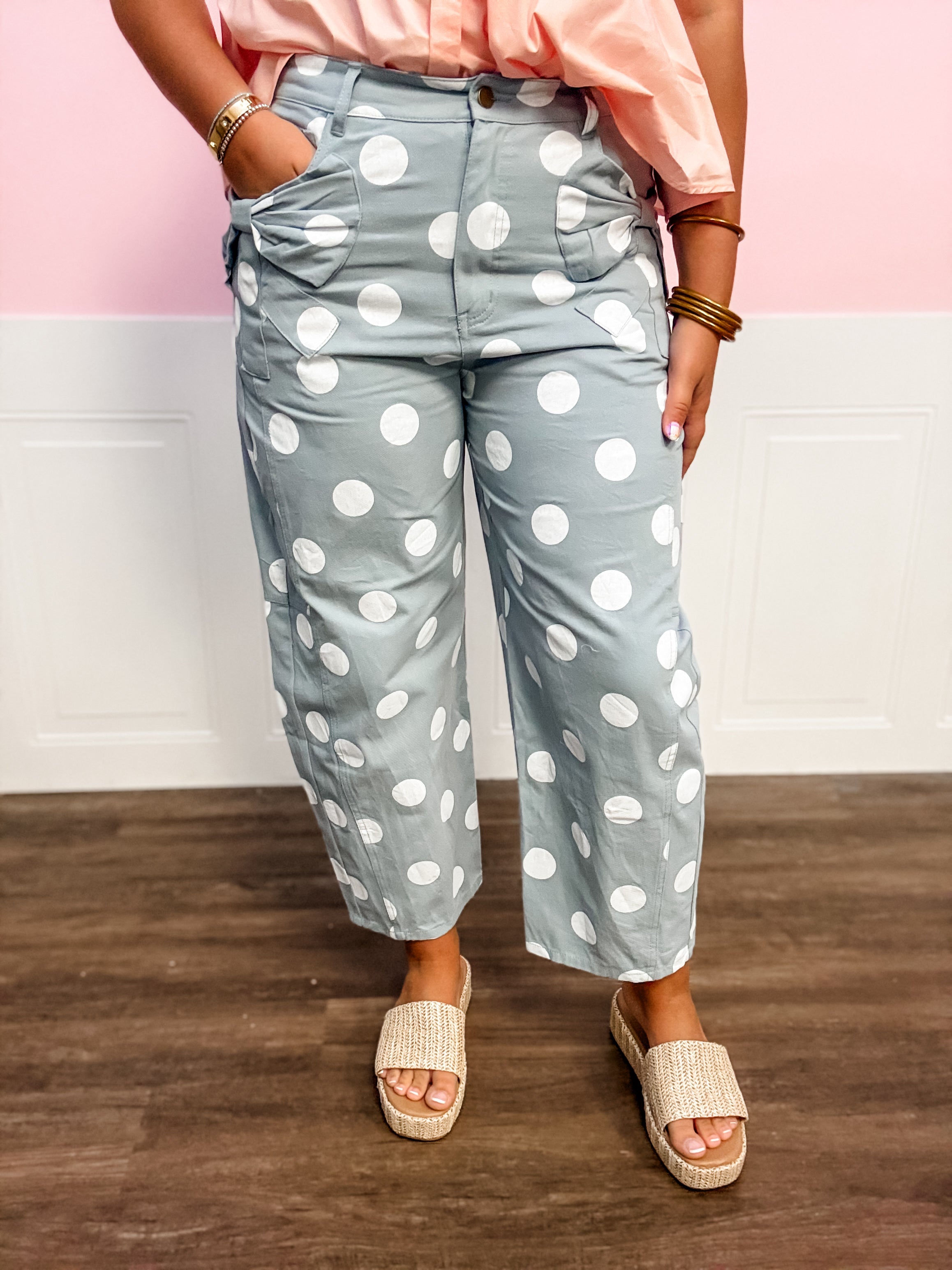 Bluebell Bow Polka Dot Pants - Just a Small Town Girl