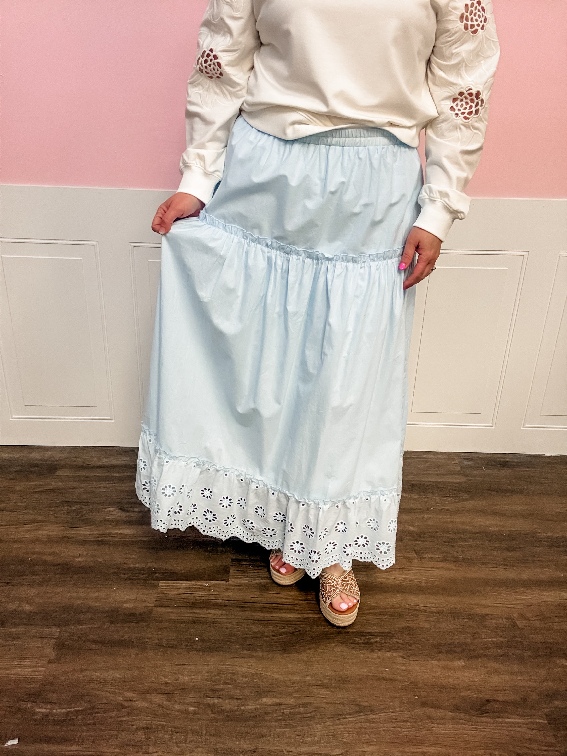 Bluebell Breeze Midi Skirt - Just a Small Town Girl