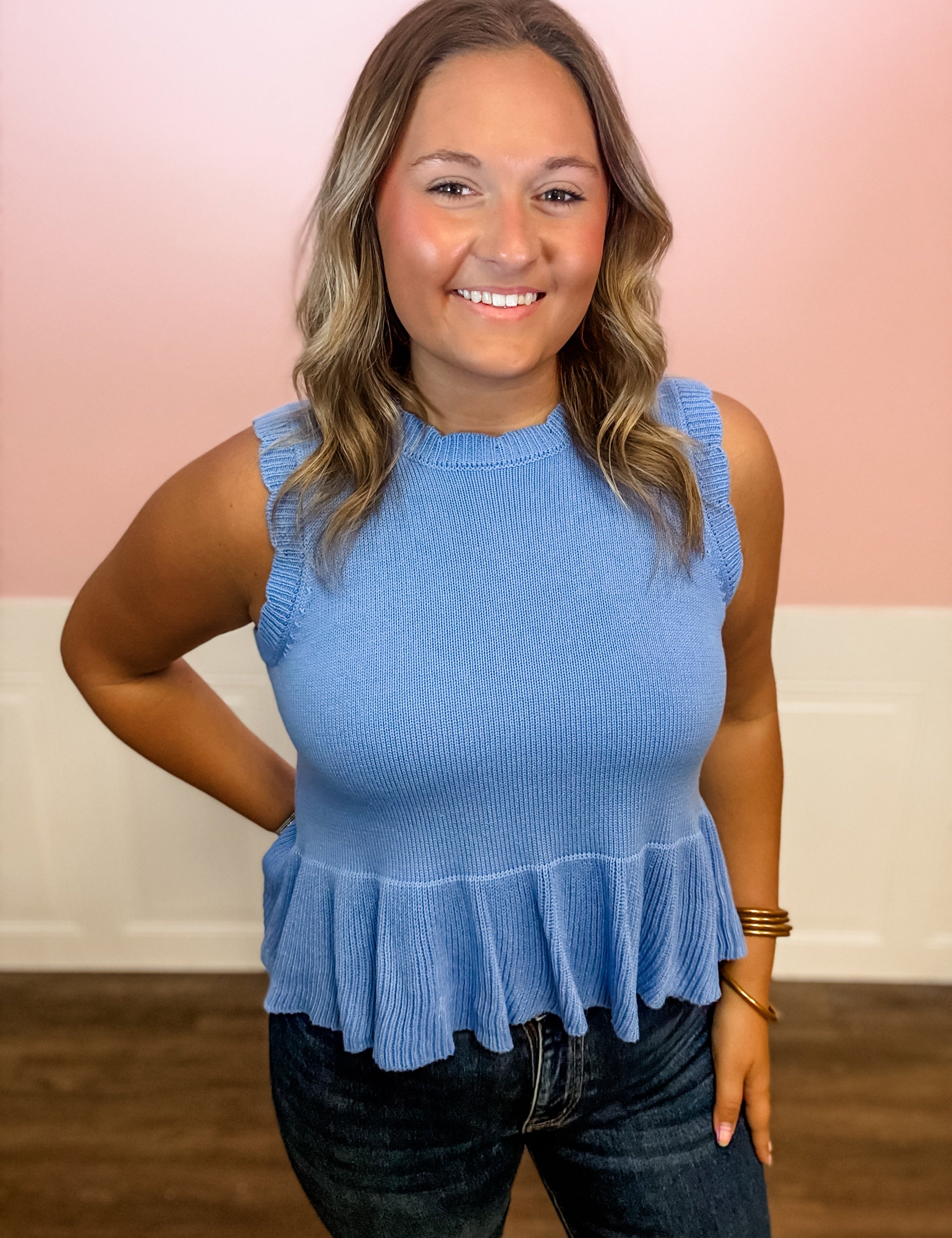 Bluebell Breeze Sweater Vest - Just a Small Town Girl