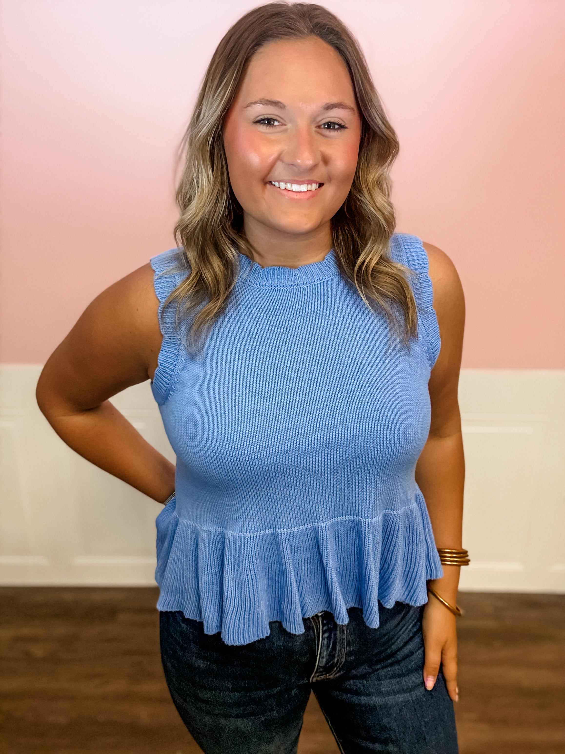 Bluebell Breeze Sweater Vest - Just a Small Town Girl