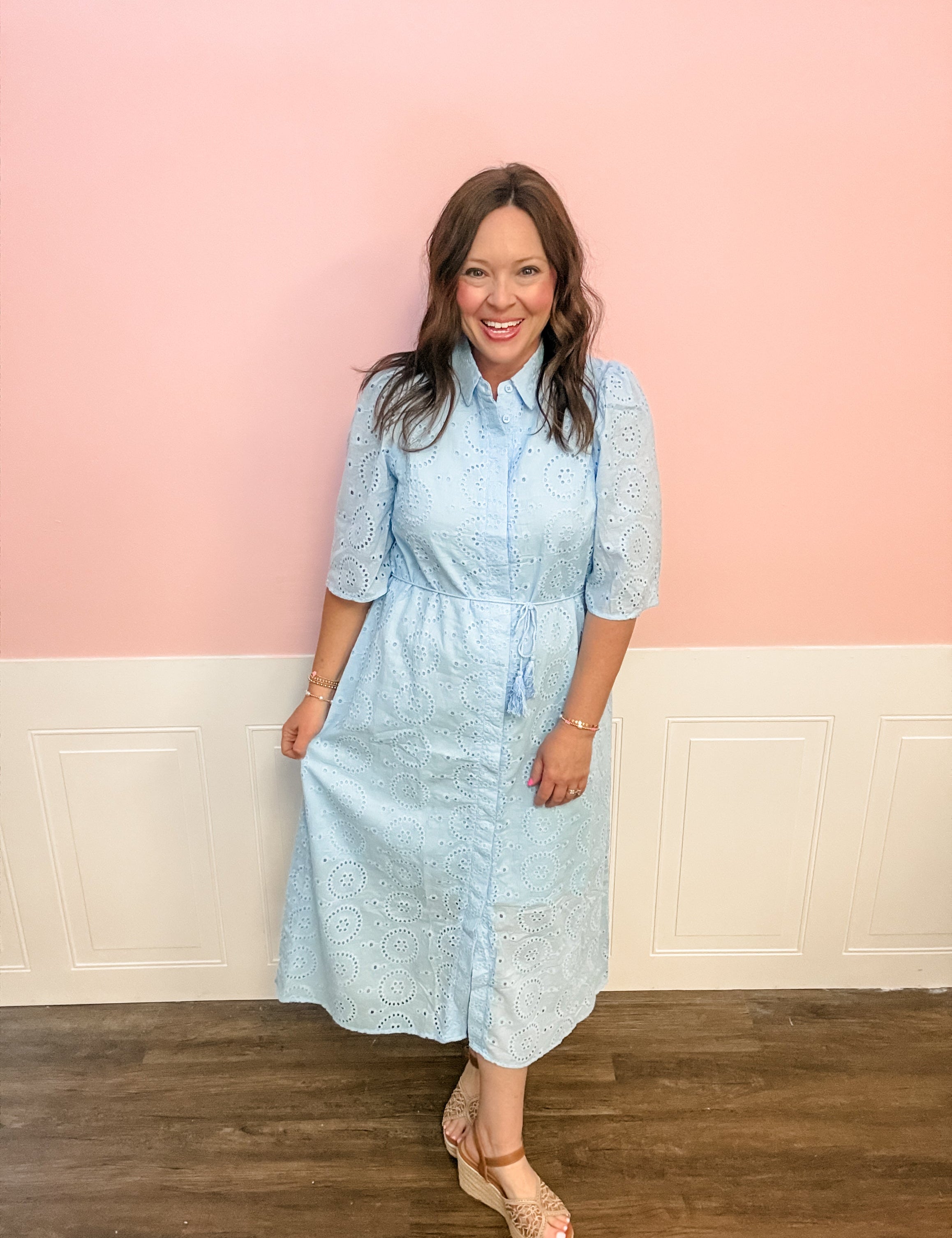 Bluebell Grace Eyelet Dress - Just a Small Town Girl