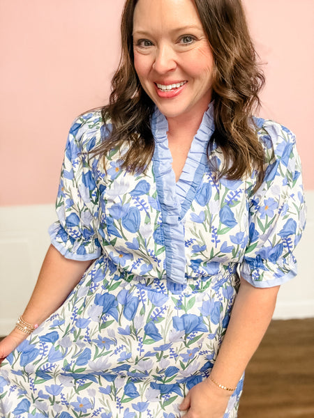 Bluebell Meadow Ruffle Dress - Just a Small Town Girl