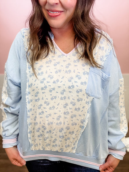 Bluebell Patchwork Pullover - Just a Small Town Girl