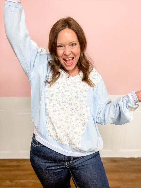 Bluebell Patchwork Pullover - Just a Small Town Girl