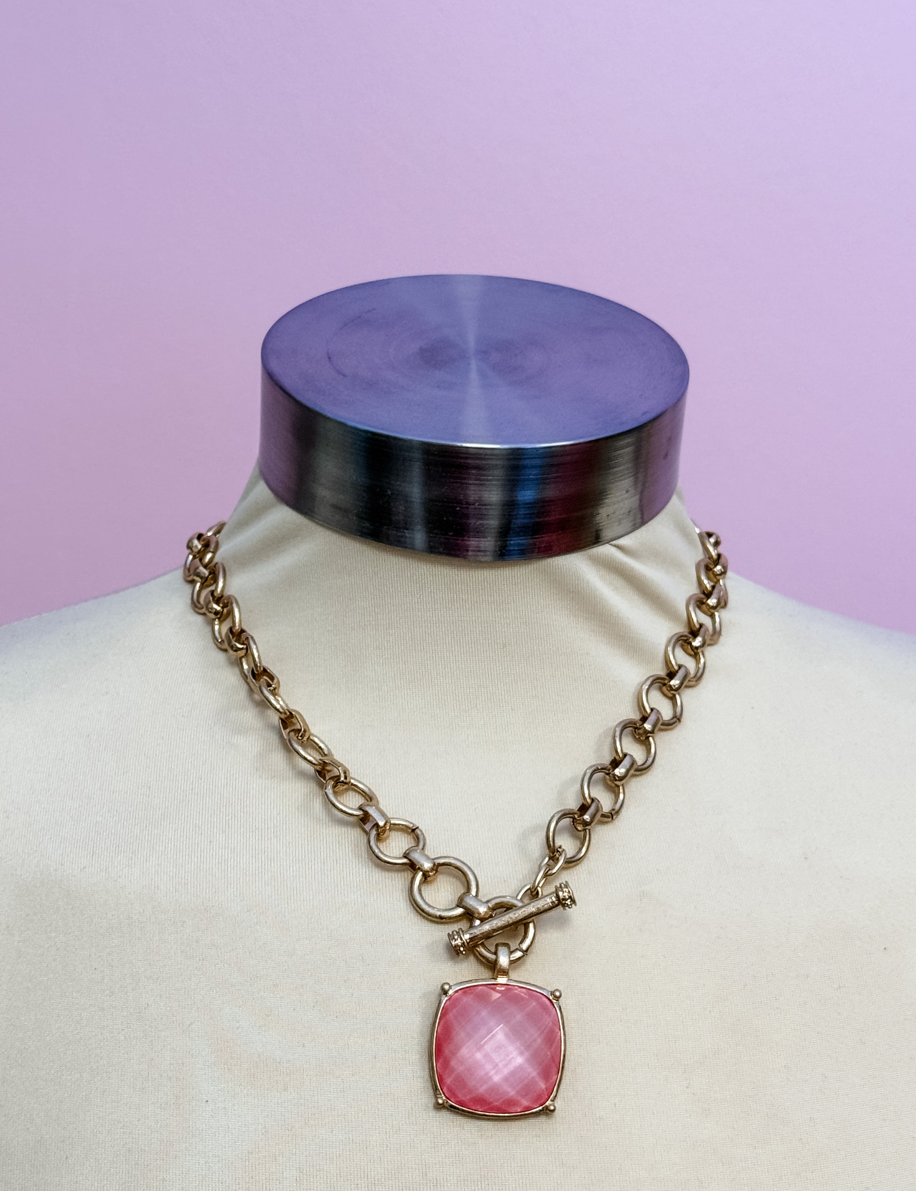 Blush Glow Stone Necklace - Just a Small Town Girl