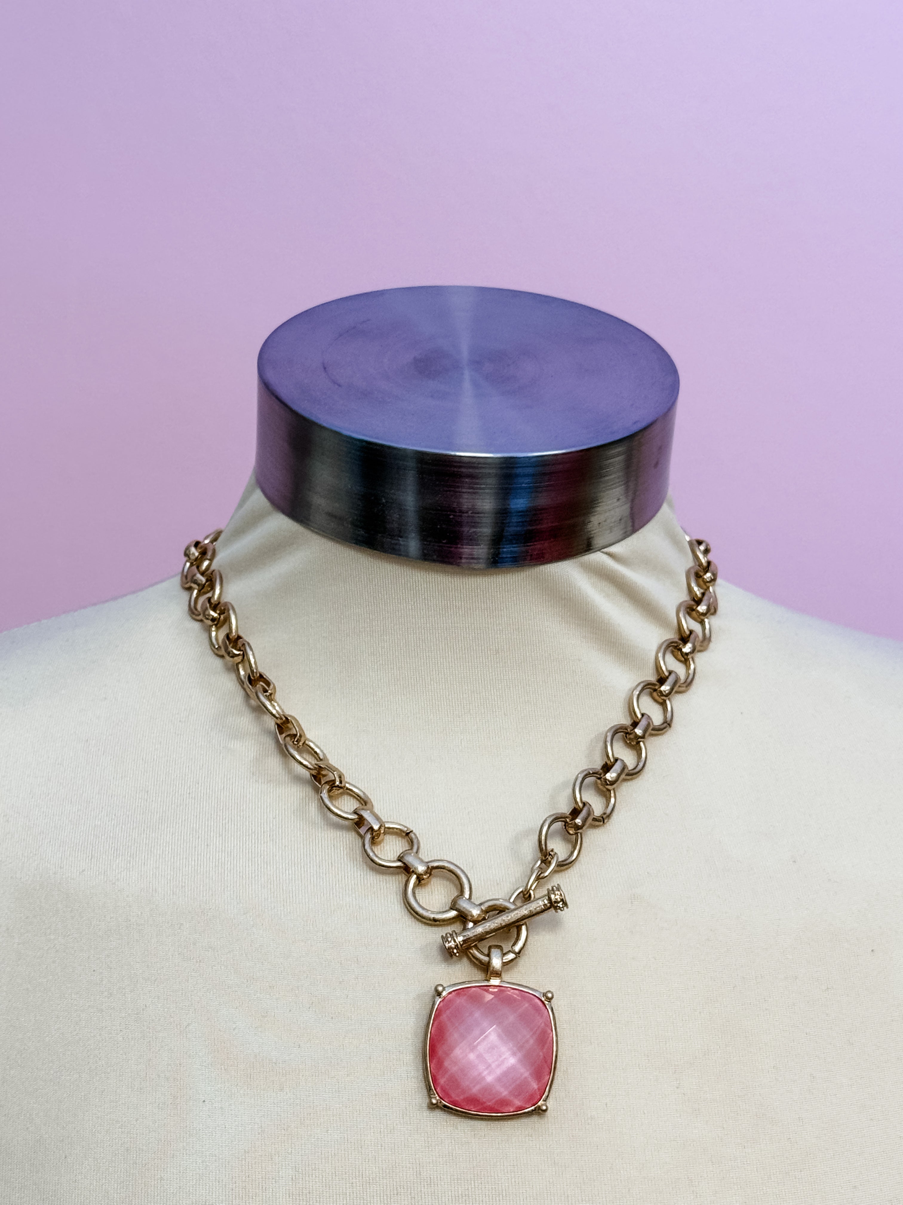 Blush Glow Stone Necklace - Just a Small Town Girl