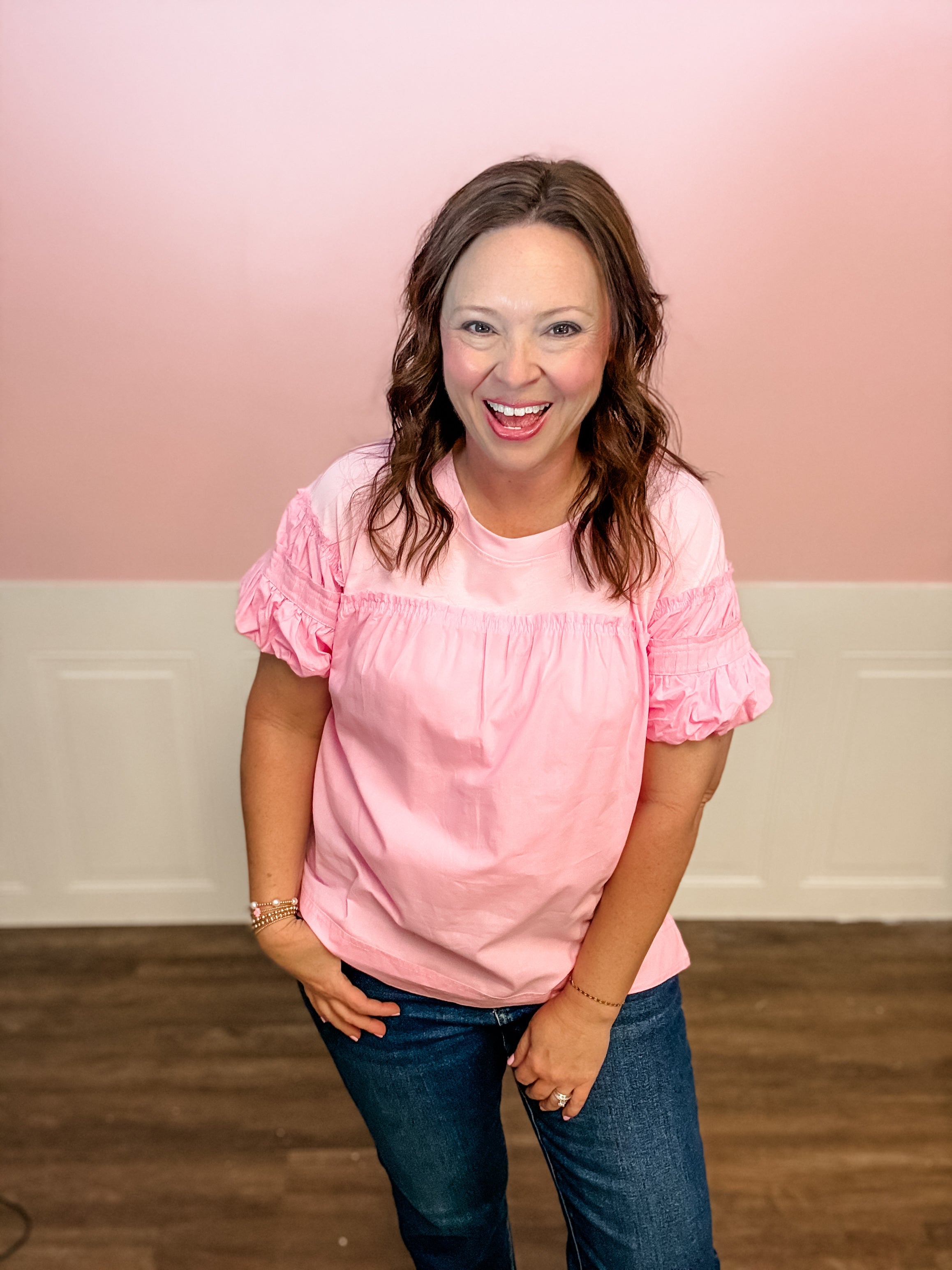 Blush Ruffle Top - Just a Small Town Girl