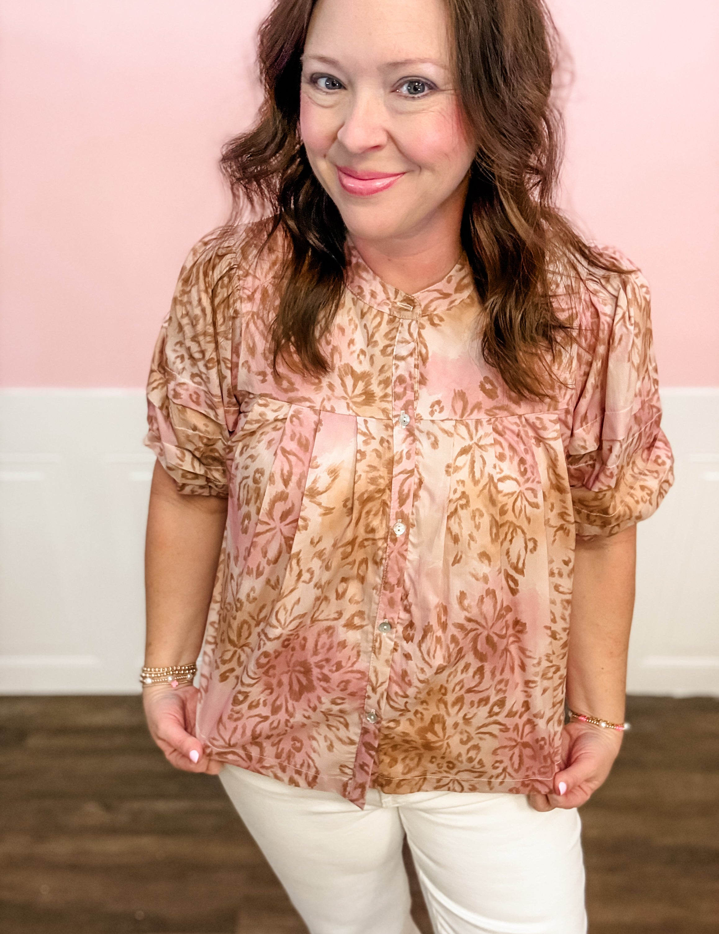 Blush Wildflower Peplum Top - Just a Small Town Girl