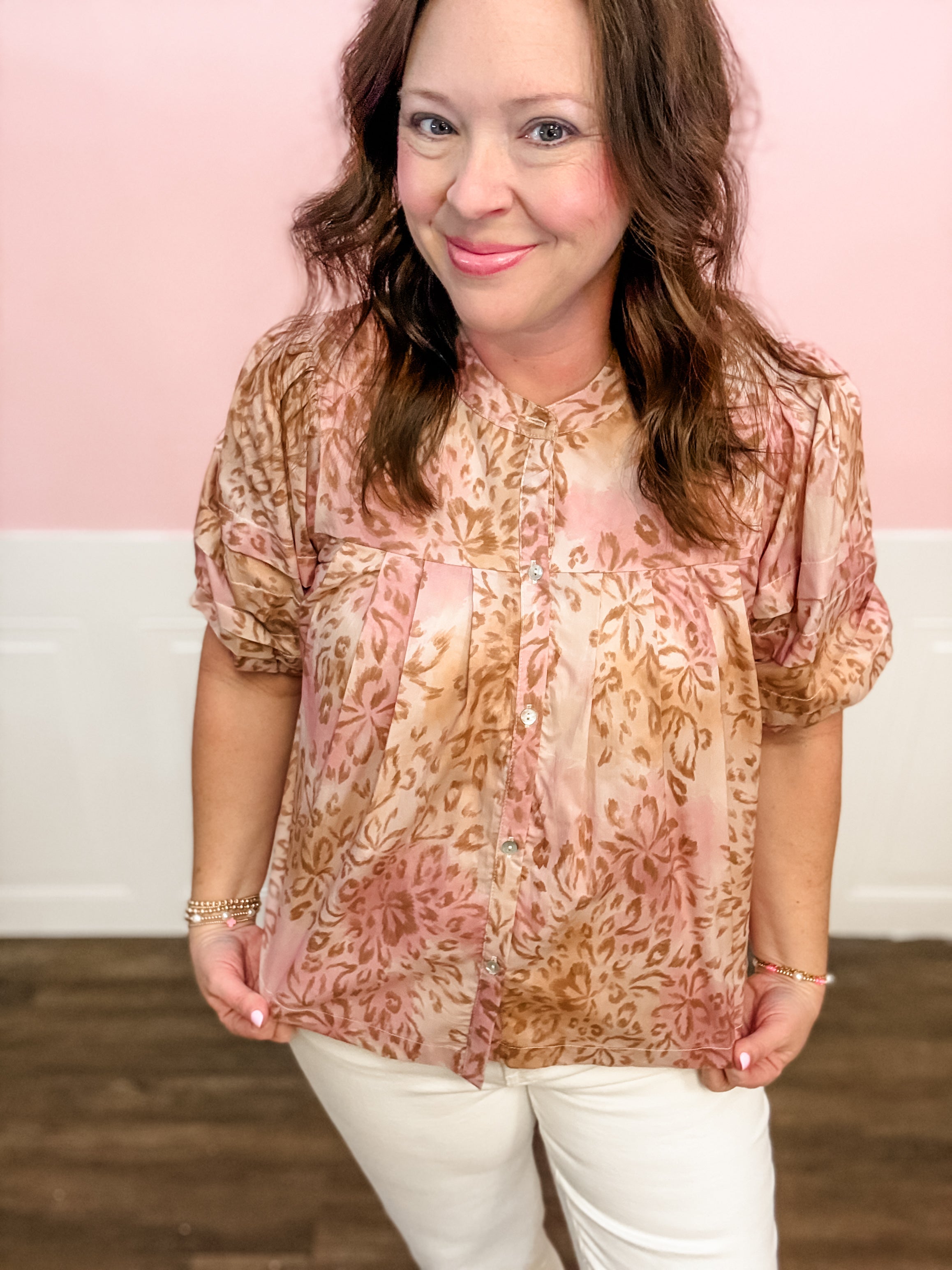 Blush Wildflower Peplum Top - Just a Small Town Girl